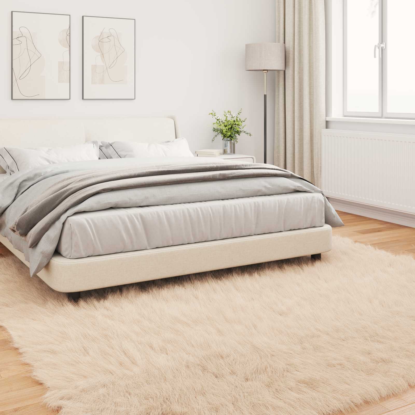 Tapijt van imitatie TAFALLA Beige 200 x 200 cm Polyester