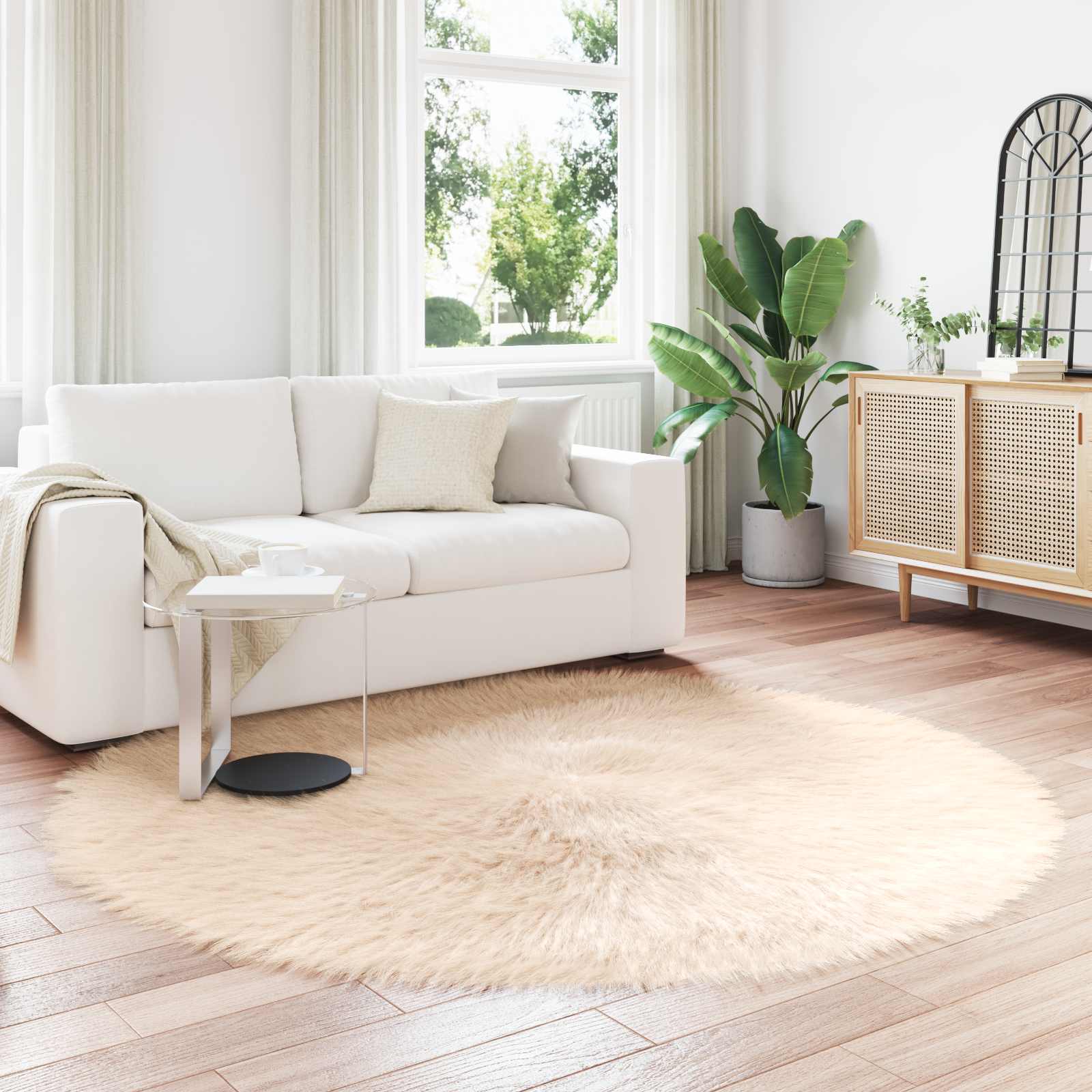 Tapijt van imitatie TAFALLA Beige Ø 200 cm Polyester