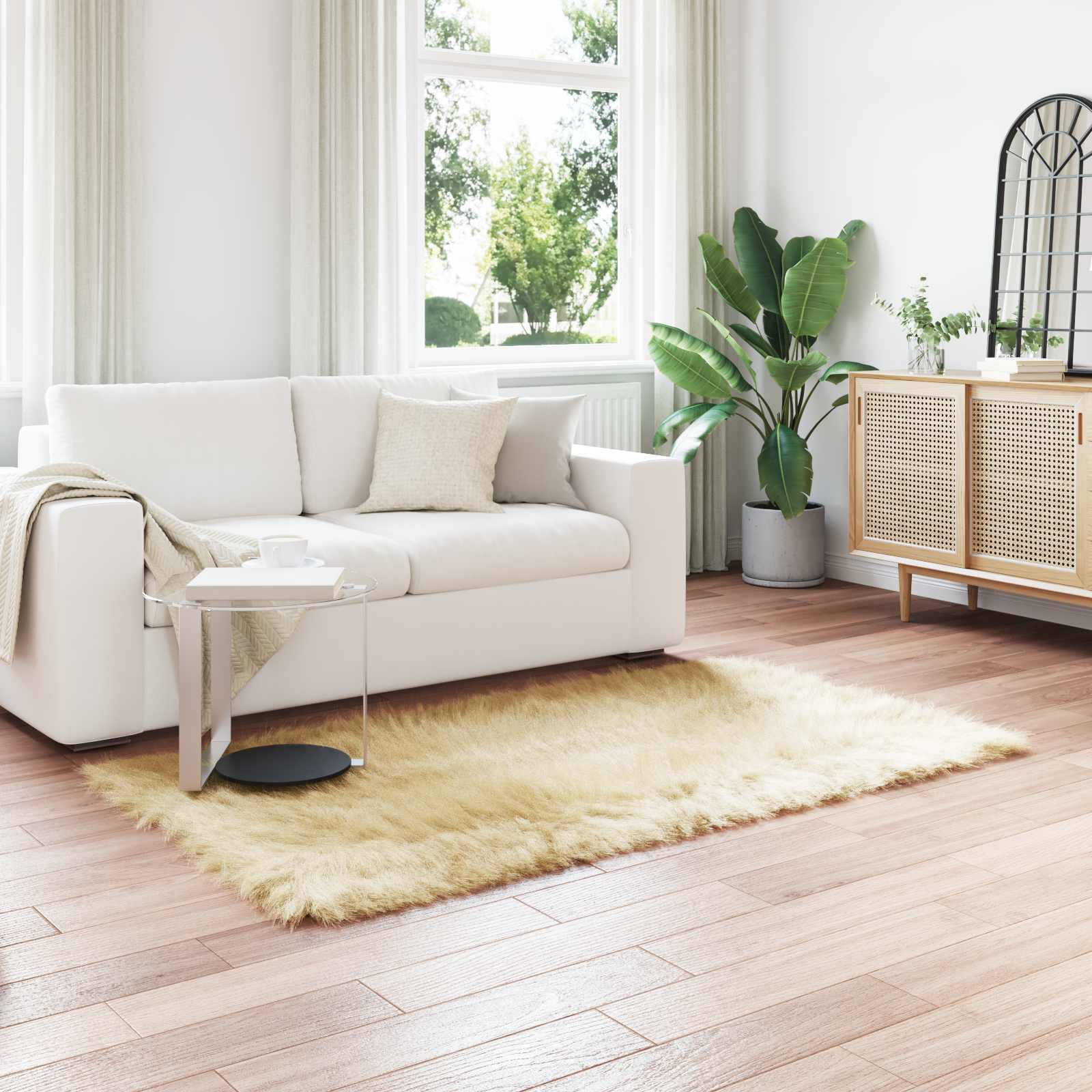 Tapijt van imitatie TAFALLA Crèmekleurig 160 x 230 cm Polyester