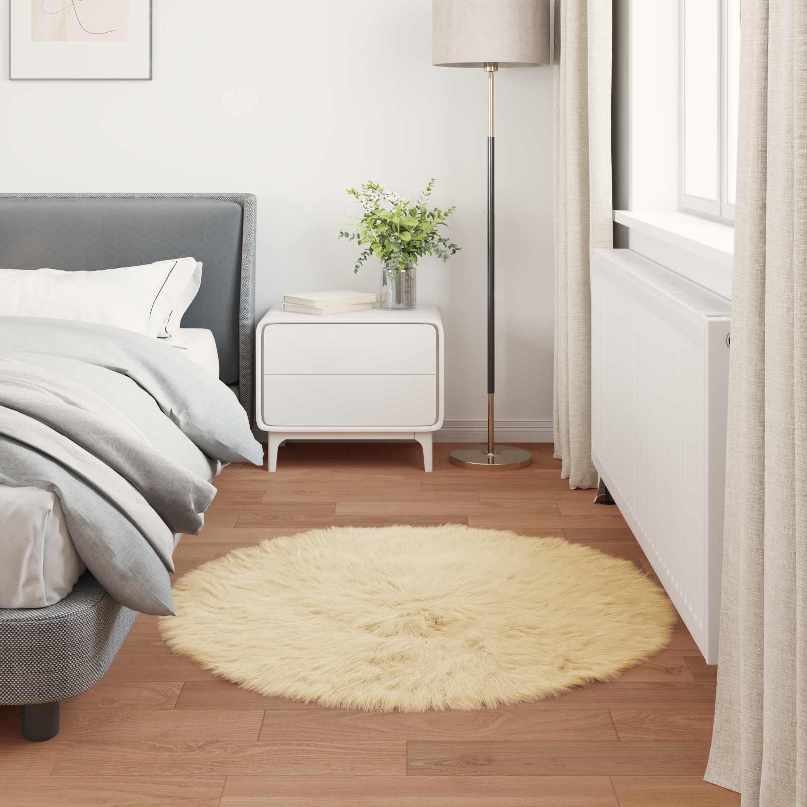 Tapijt van imitatie TAFALLA Crèmekleurig Ø 100 cm Polyester