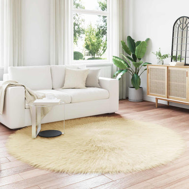 Tapijt van imitatie TAFALLA Crèmekleurig Ø 200 cm Polyester