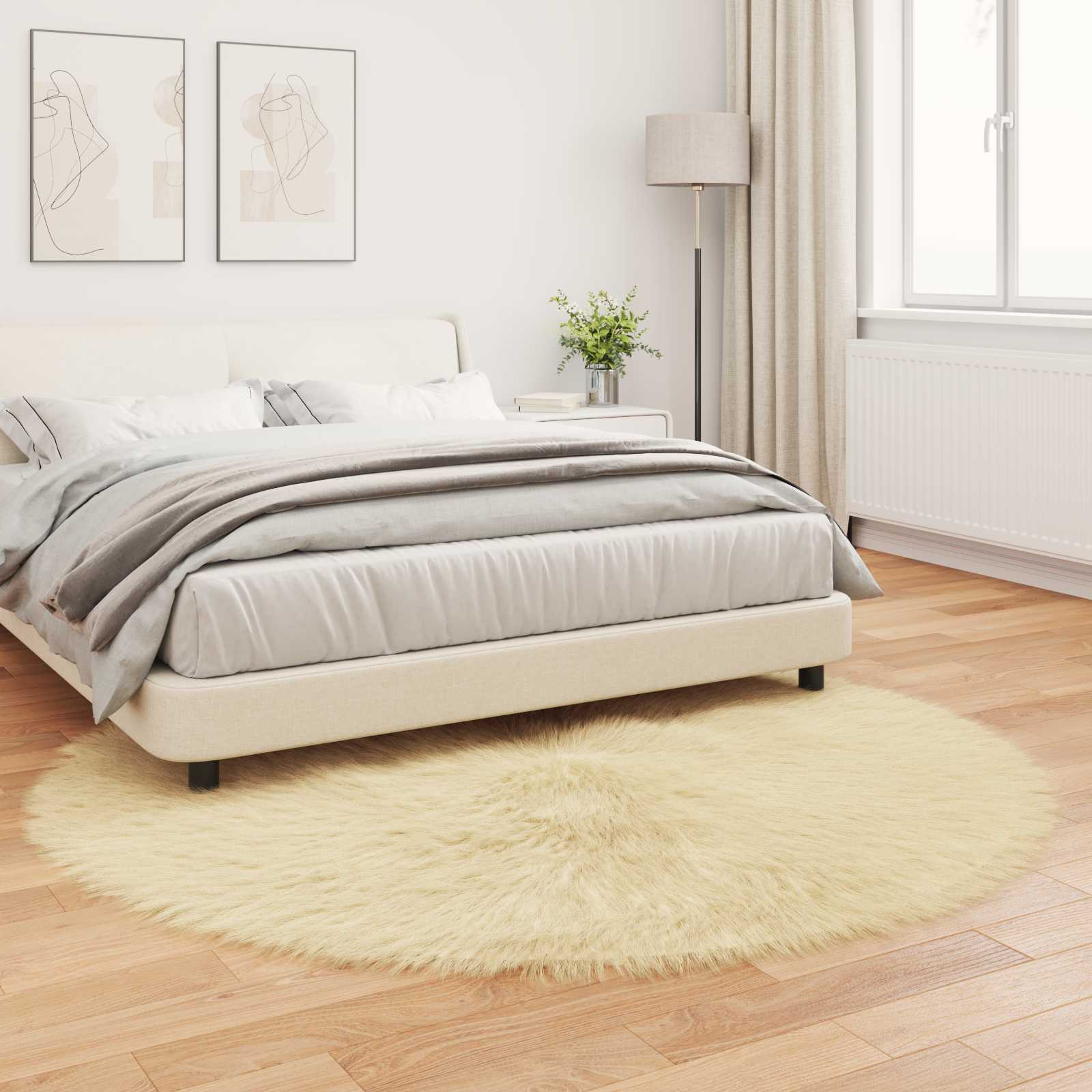 Tapijt van imitatie TAFALLA Crèmekleurig Ø 200 cm Polyester