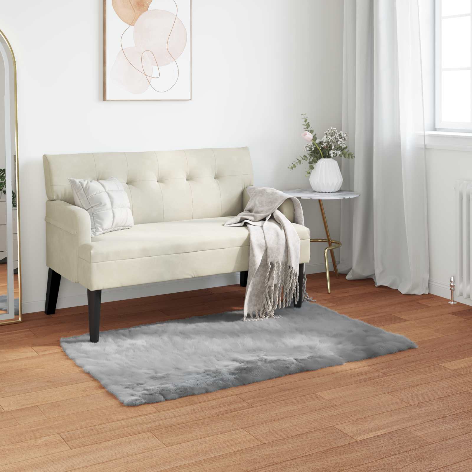 Tapijt van imitatie TAFALLA Grijs 60 x 110 cm Polyester
