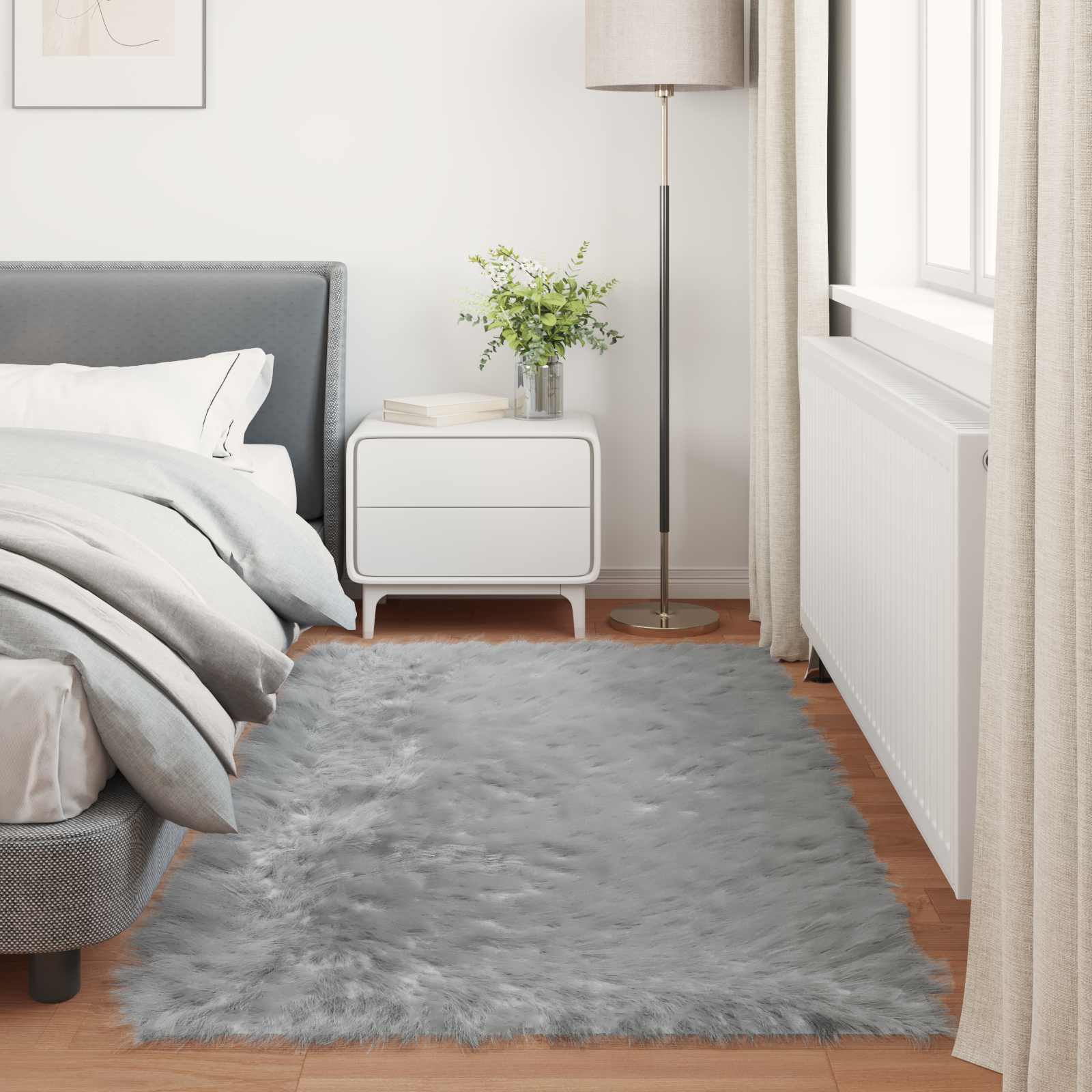 Tapijt van imitatie TAFALLA Grijs 80 x 200 cm Polyester