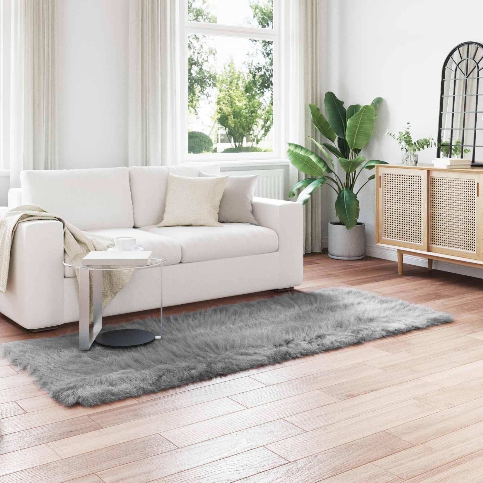 Tapijt van imitatie TAFALLA Grijs 80 x 250 cm Polyester