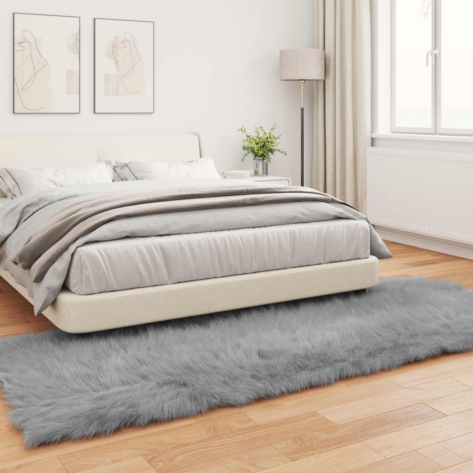 Tapijt van imitatie TAFALLA Grijs 80 x 250 cm Polyester