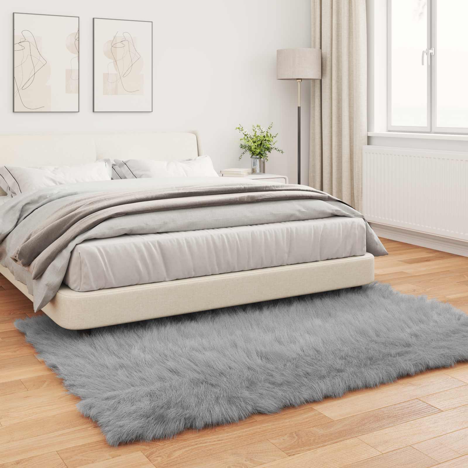 Tapijt van imitatie TAFALLA Grijs 140 x 200 cm Polyester