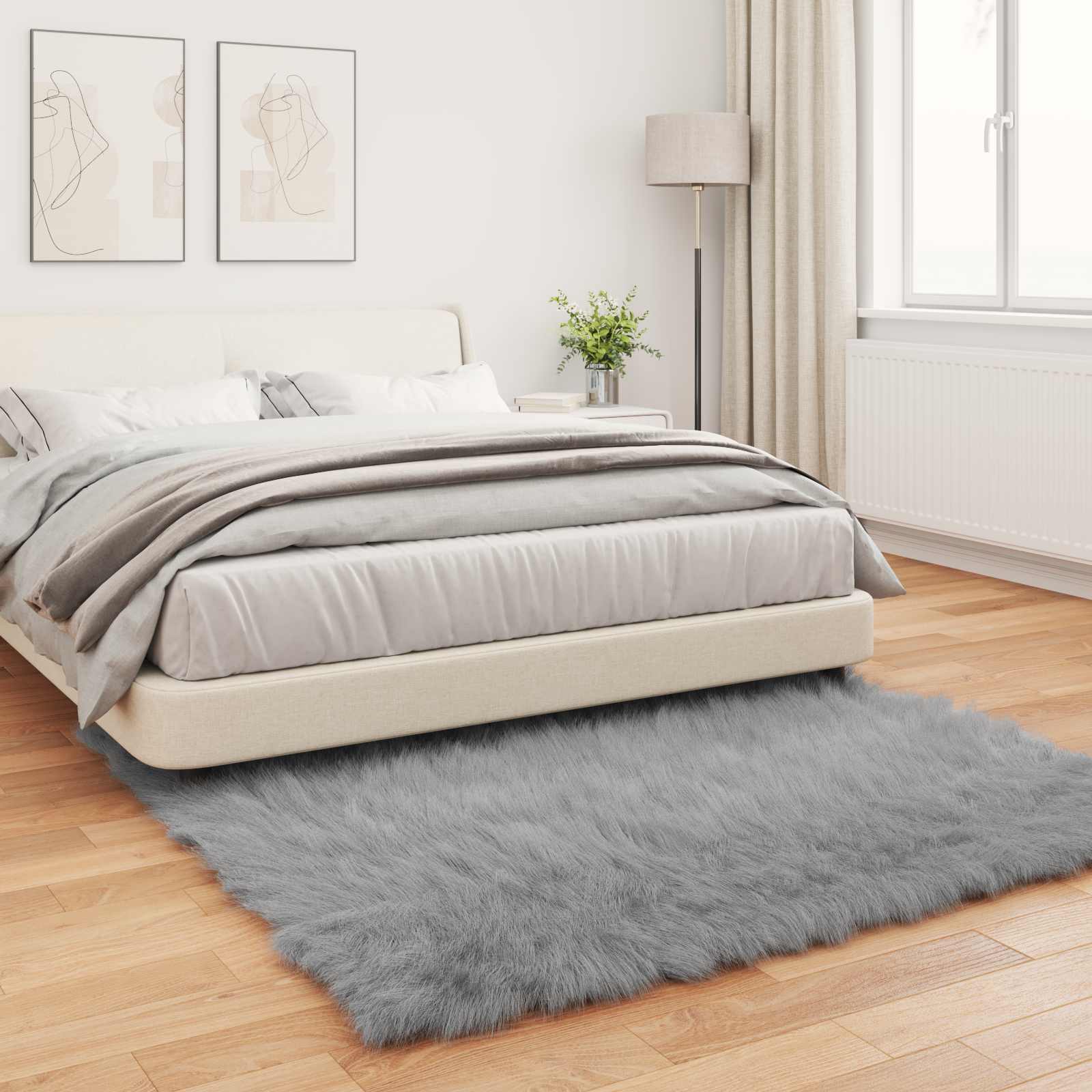 Tapijt van imitatie TAFALLA Grijs 120 x 120 cm Polyester