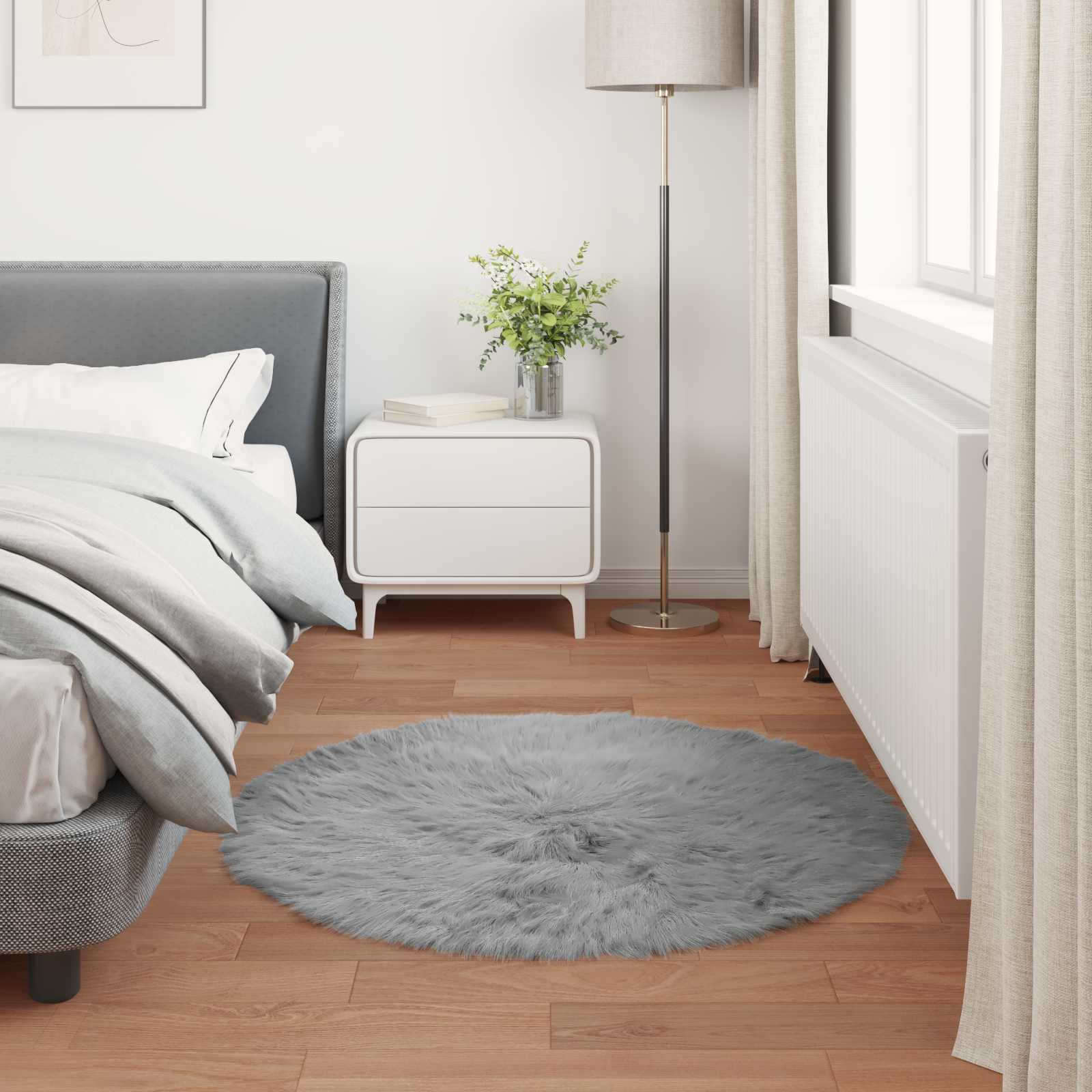 Tapijt van imitatie TAFALLA Grijs Ø 80 cm Polyester