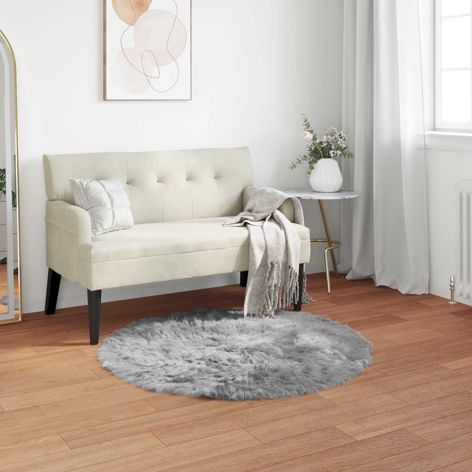 Tapijt van imitatie TAFALLA Grijs Ø 120 cm Polyester