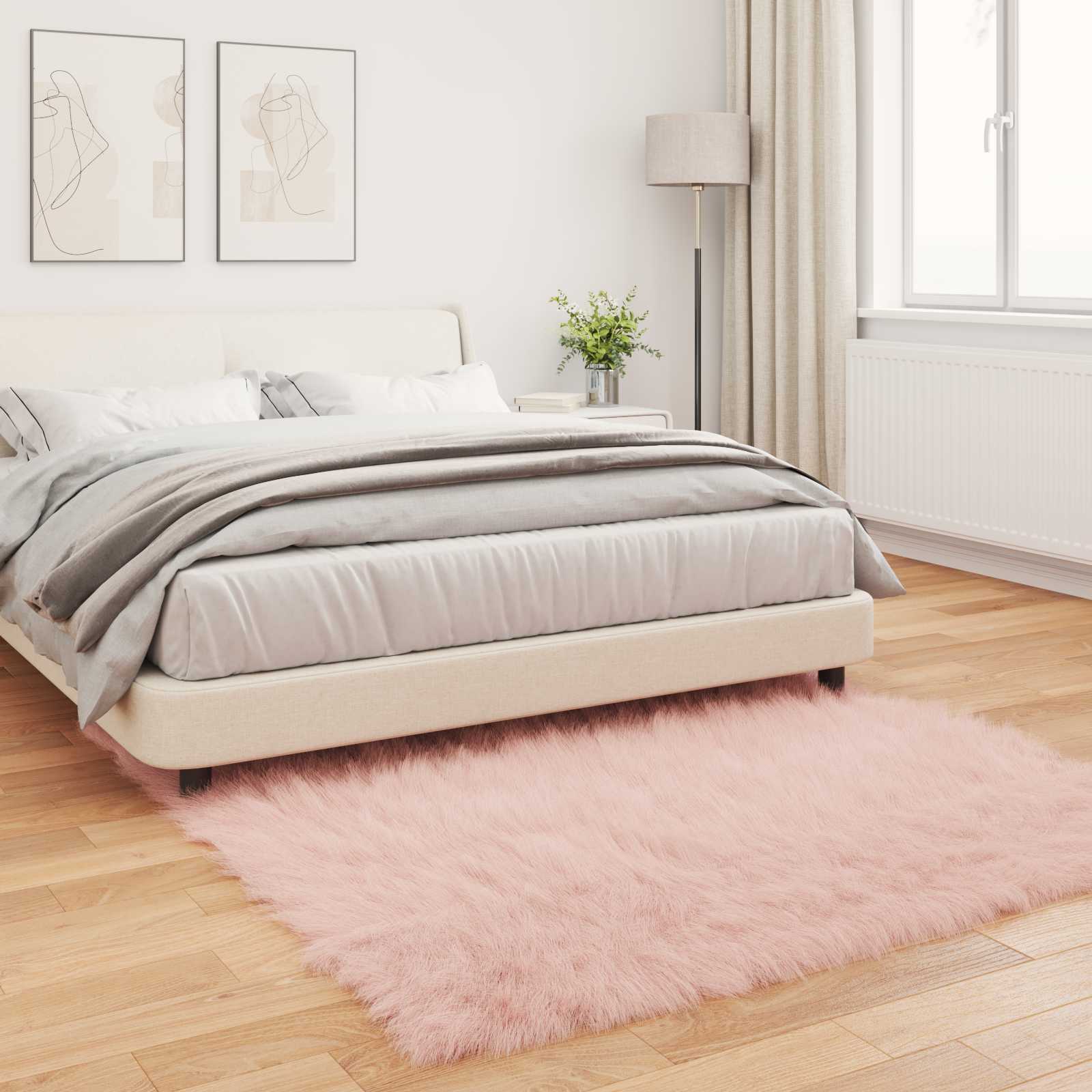 Tapijt van imitatie TAFALLA Roze 120 x 120 cm Polyester