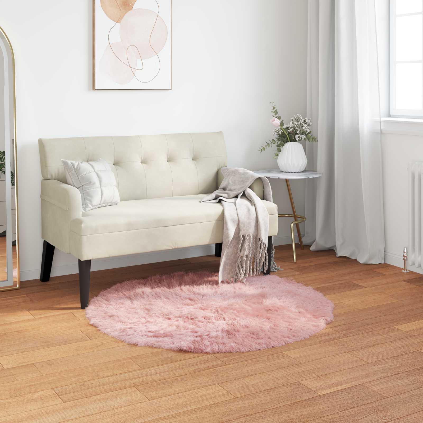 Tapijt van imitatie TAFALLA Roze Ø 80 cm Polyester