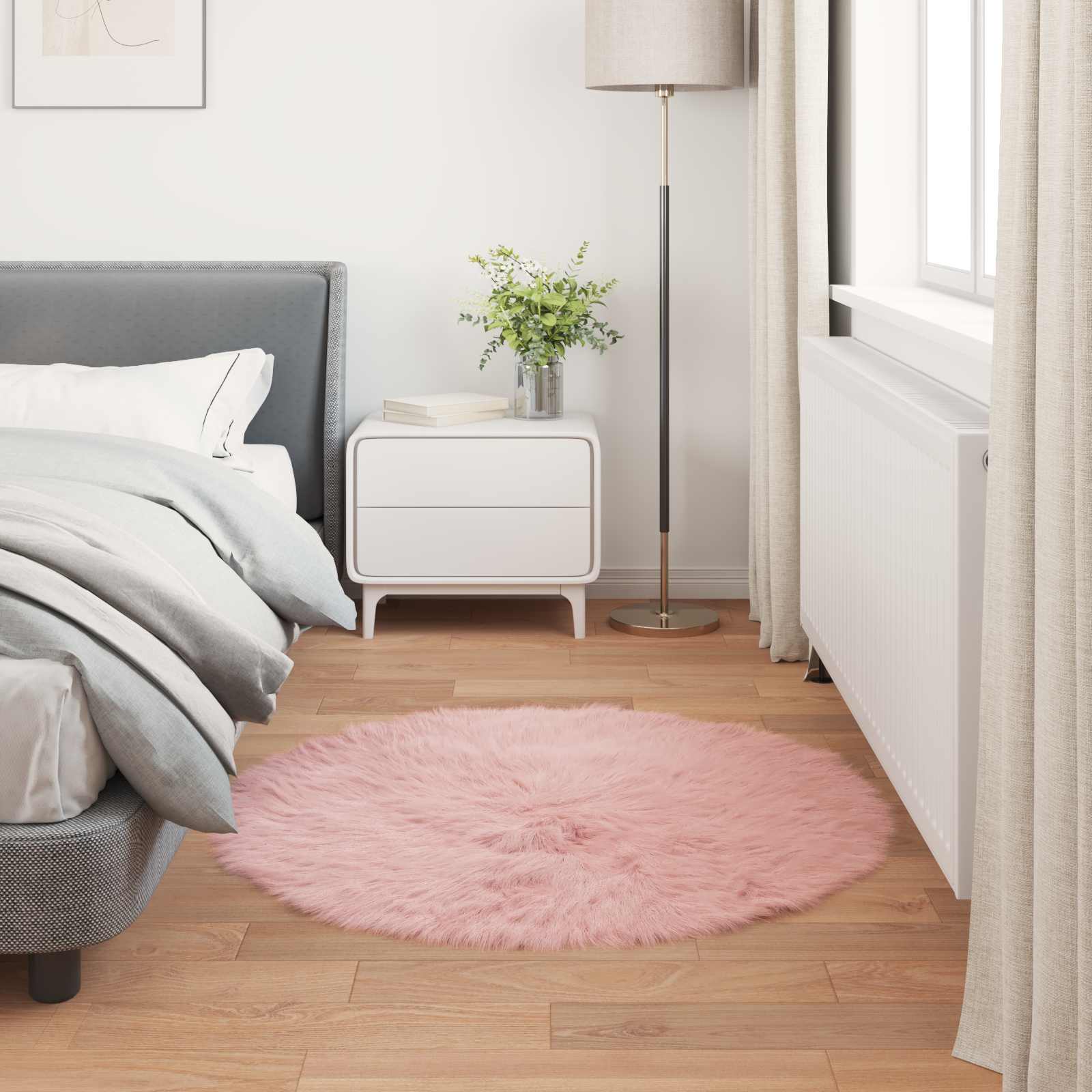 Tapijt van imitatie TAFALLA Roze Ø 80 cm Polyester