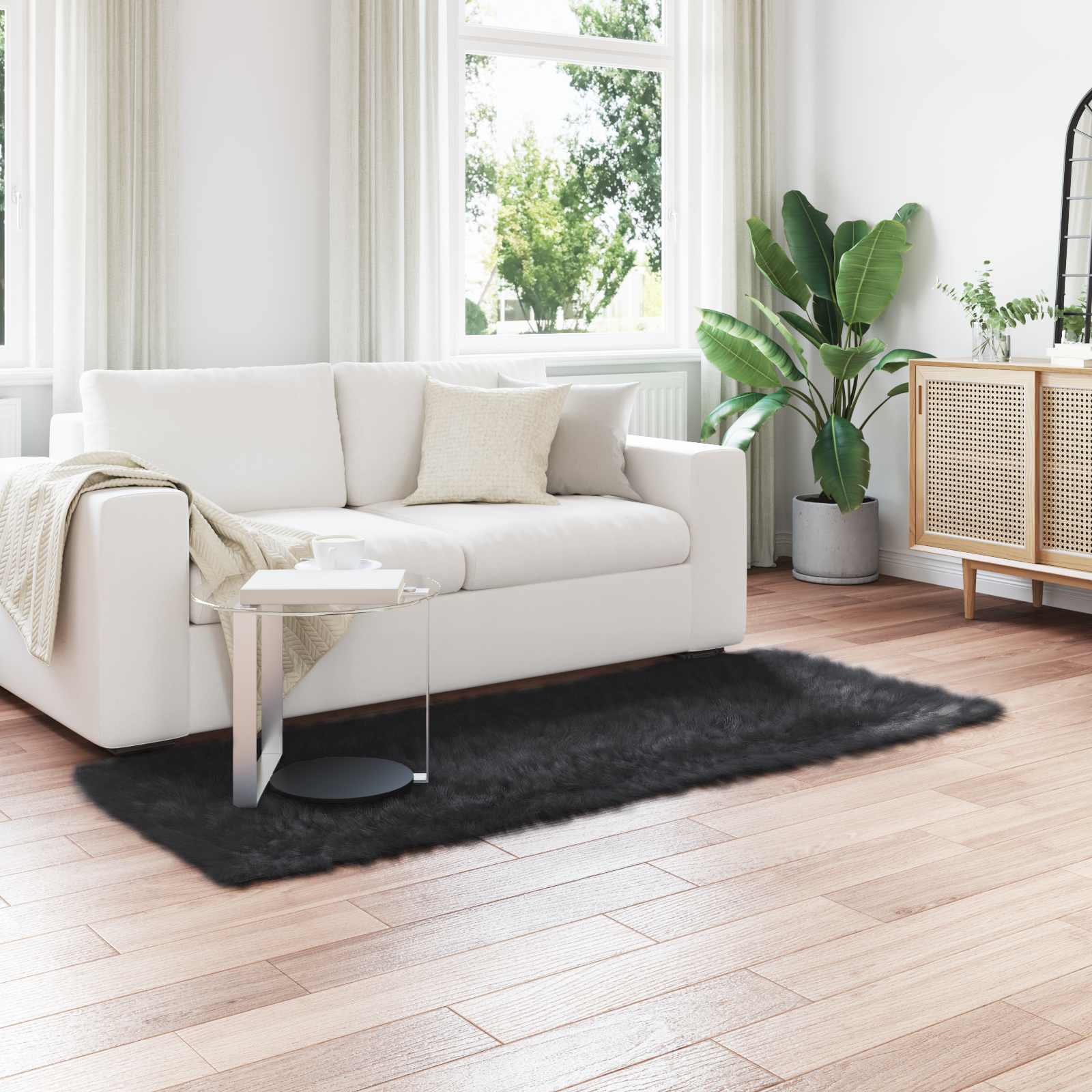 Tapijt van imitatie TAFALLA Zwart 80 x 200 cm Polyester