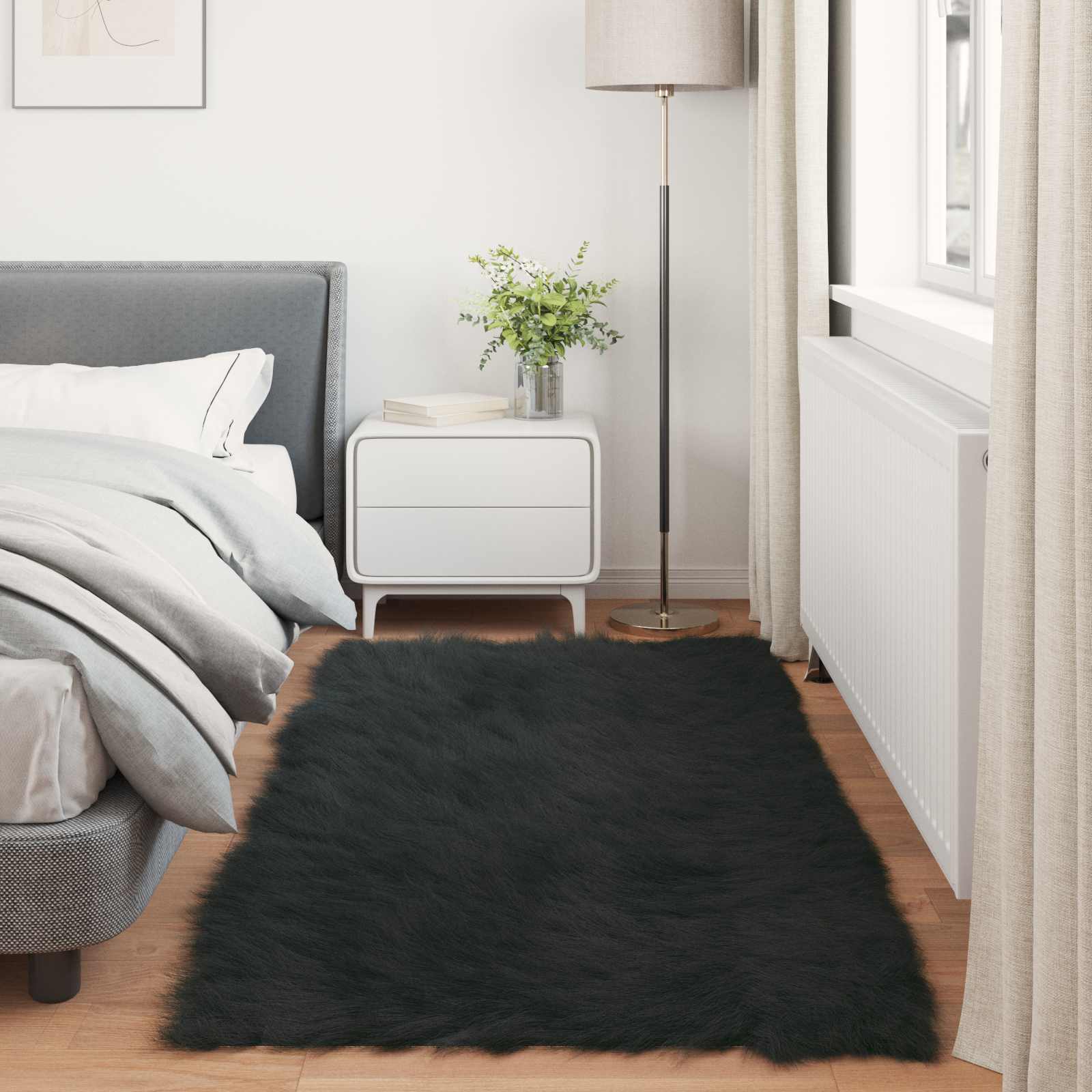 Tapijt van imitatie TAFALLA Zwart 100 x 200 cm Polyester