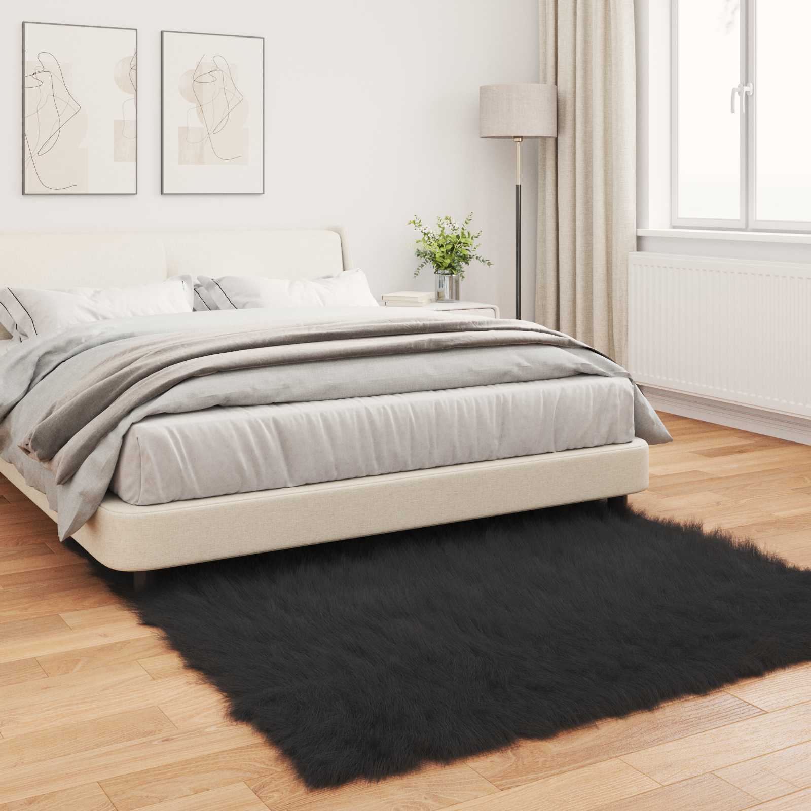 Tapijt van imitatie TAFALLA Zwart 120 x 120 cm Polyester
