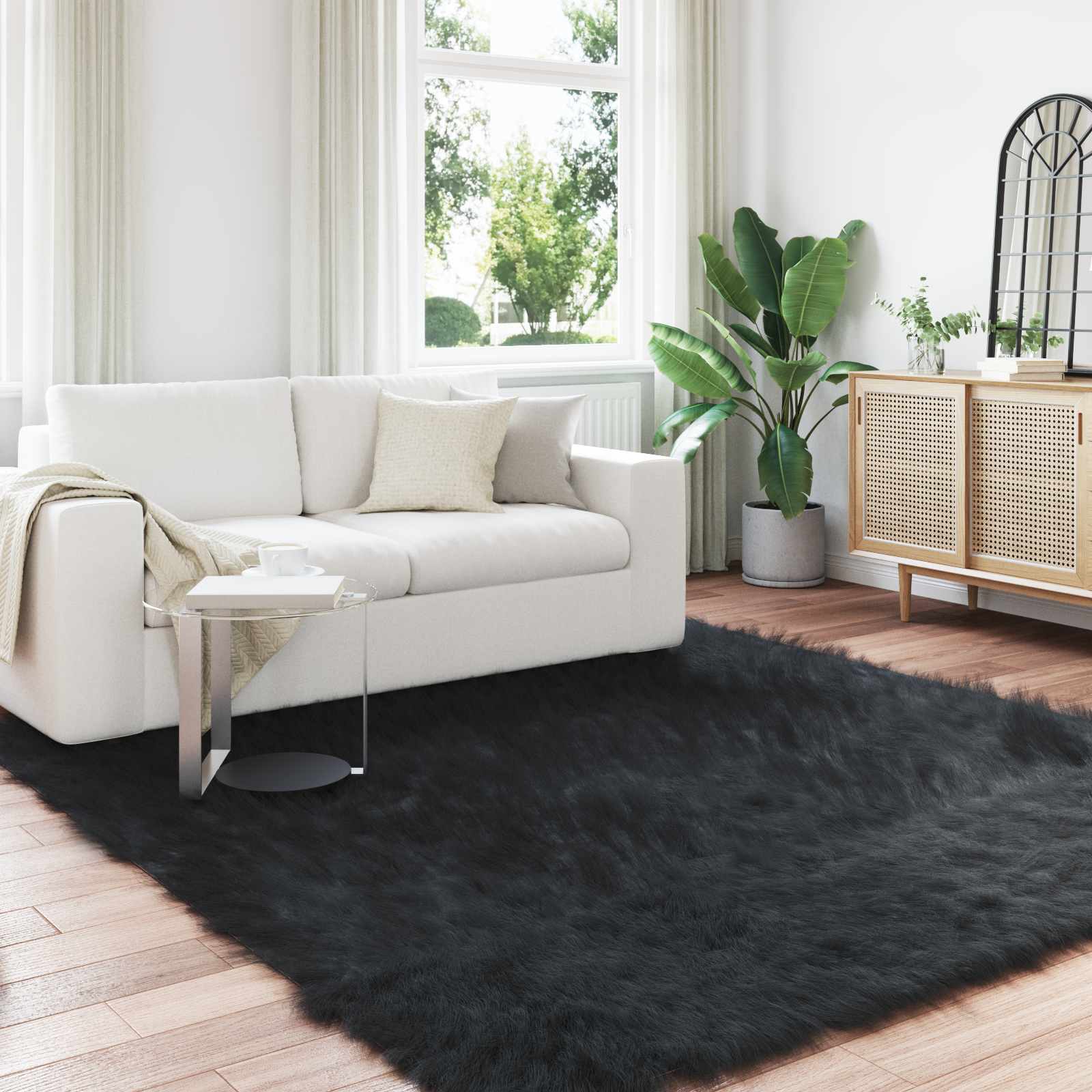 Tapijt van imitatie TAFALLA Zwart 240 x 240 cm Polyester