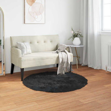 Tapijt van imitatie TAFALLA Zwart Ø 120 cm Polyester