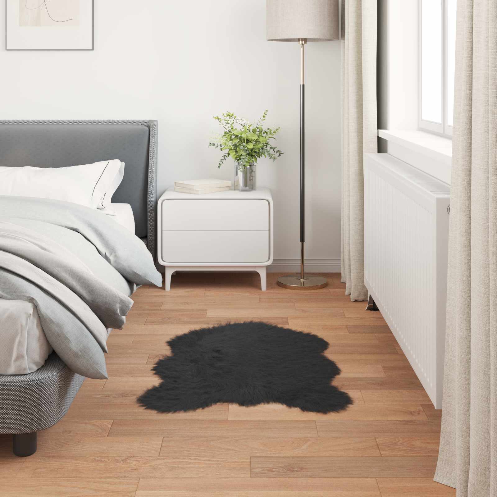 Tapijt van imitatie TAFALLA Zwart 80 x 120 cm Polyester