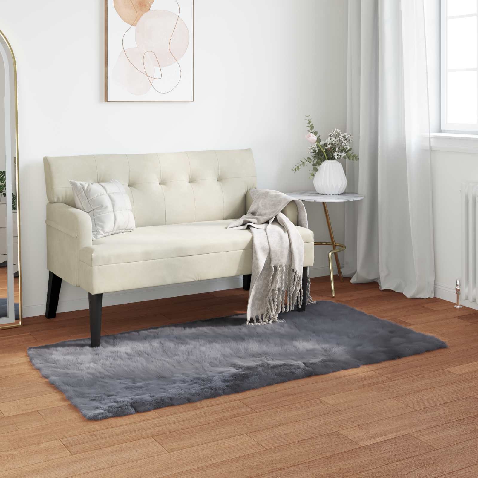 Tapijt van imitatie TAFALLA Antracietkleurig 60 x 110 cm