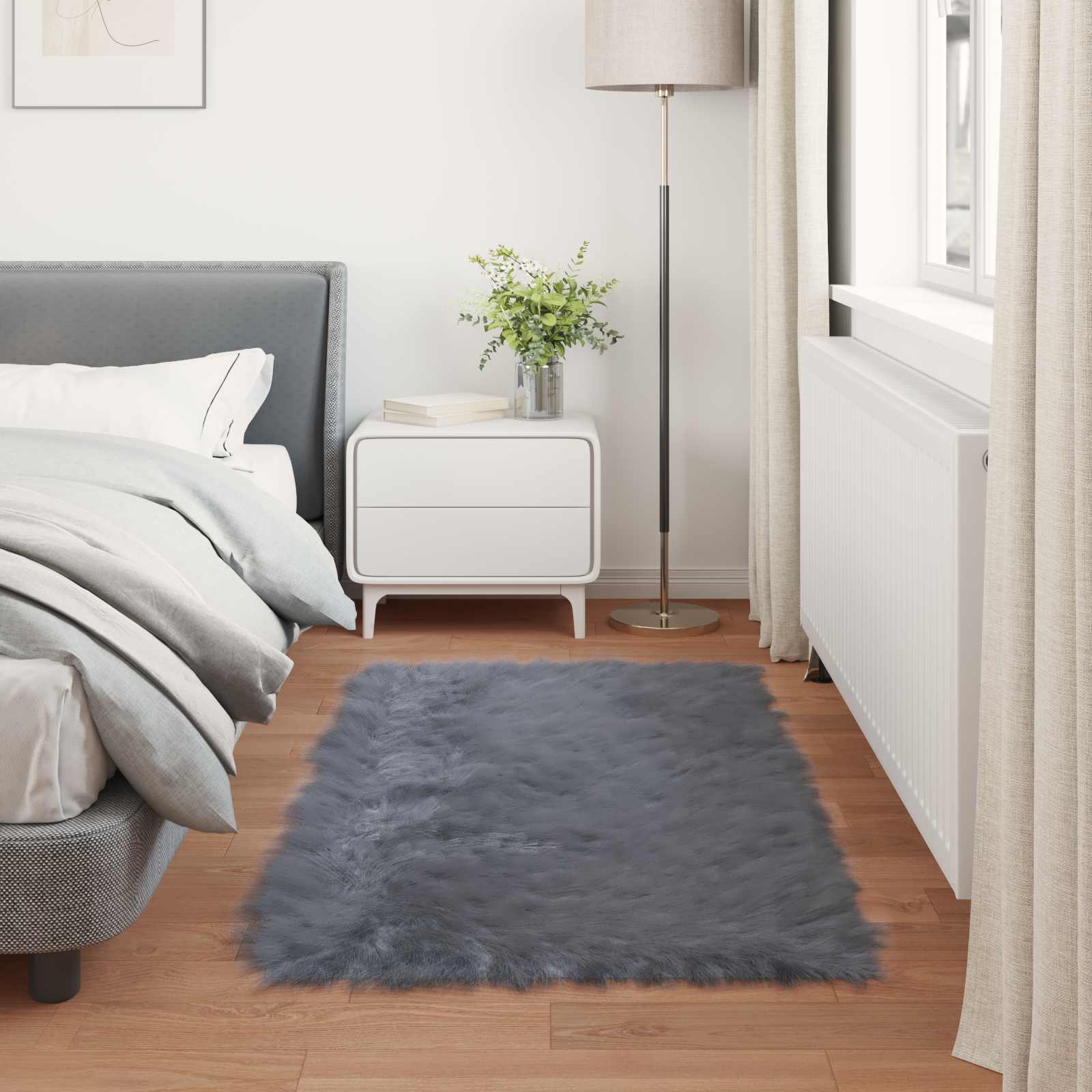 Tapijt van imitatie TAFALLA Antracietkleurig 80 x 150 cm