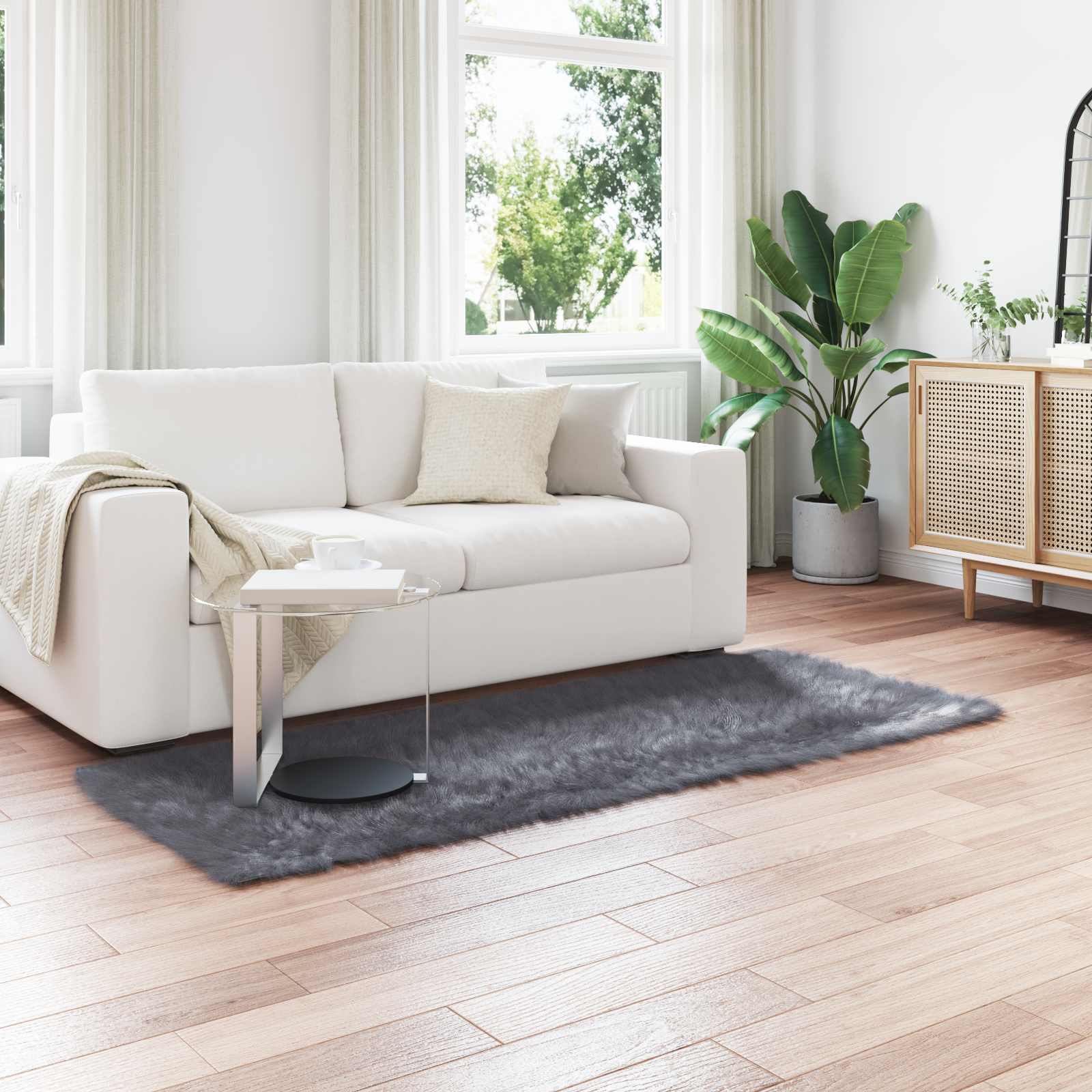 Tapijt van imitatie TAFALLA Antracietkleurig 80 x 200 cm