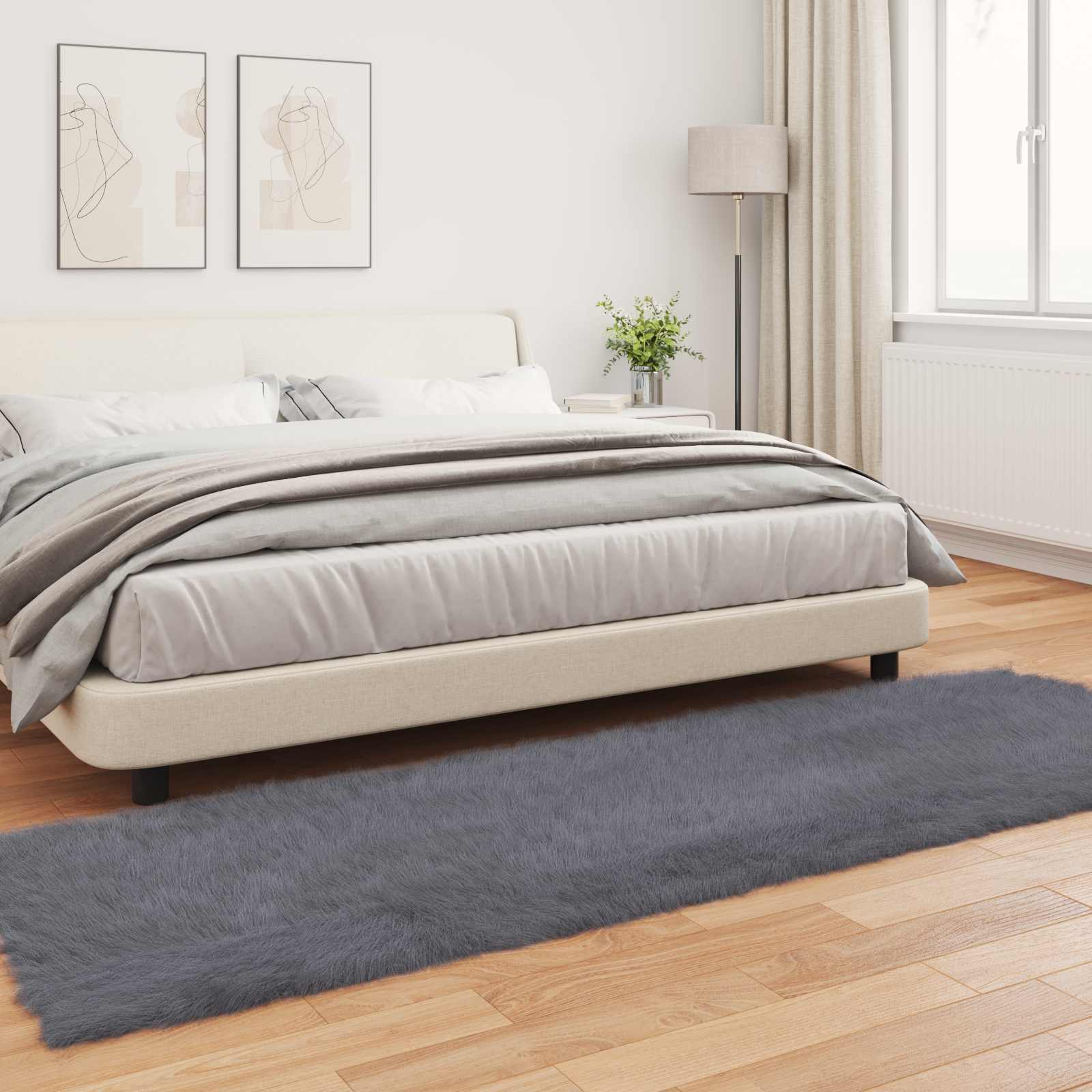Tapijt van imitatie TAFALLA Antracietkleurig 80 x 250 cm