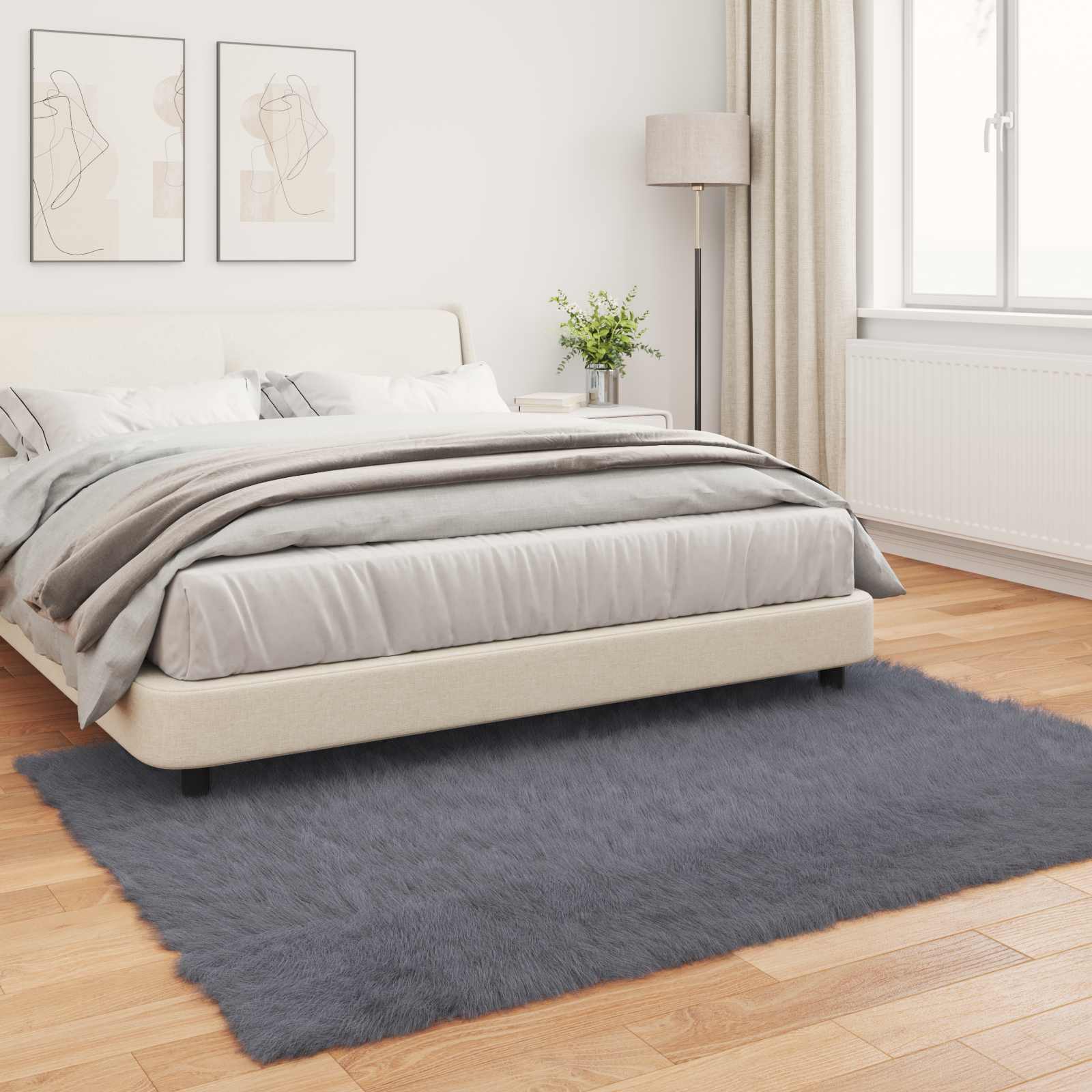 Tapijt van imitatie TAFALLA Antracietkleurig 120 x 170 cm