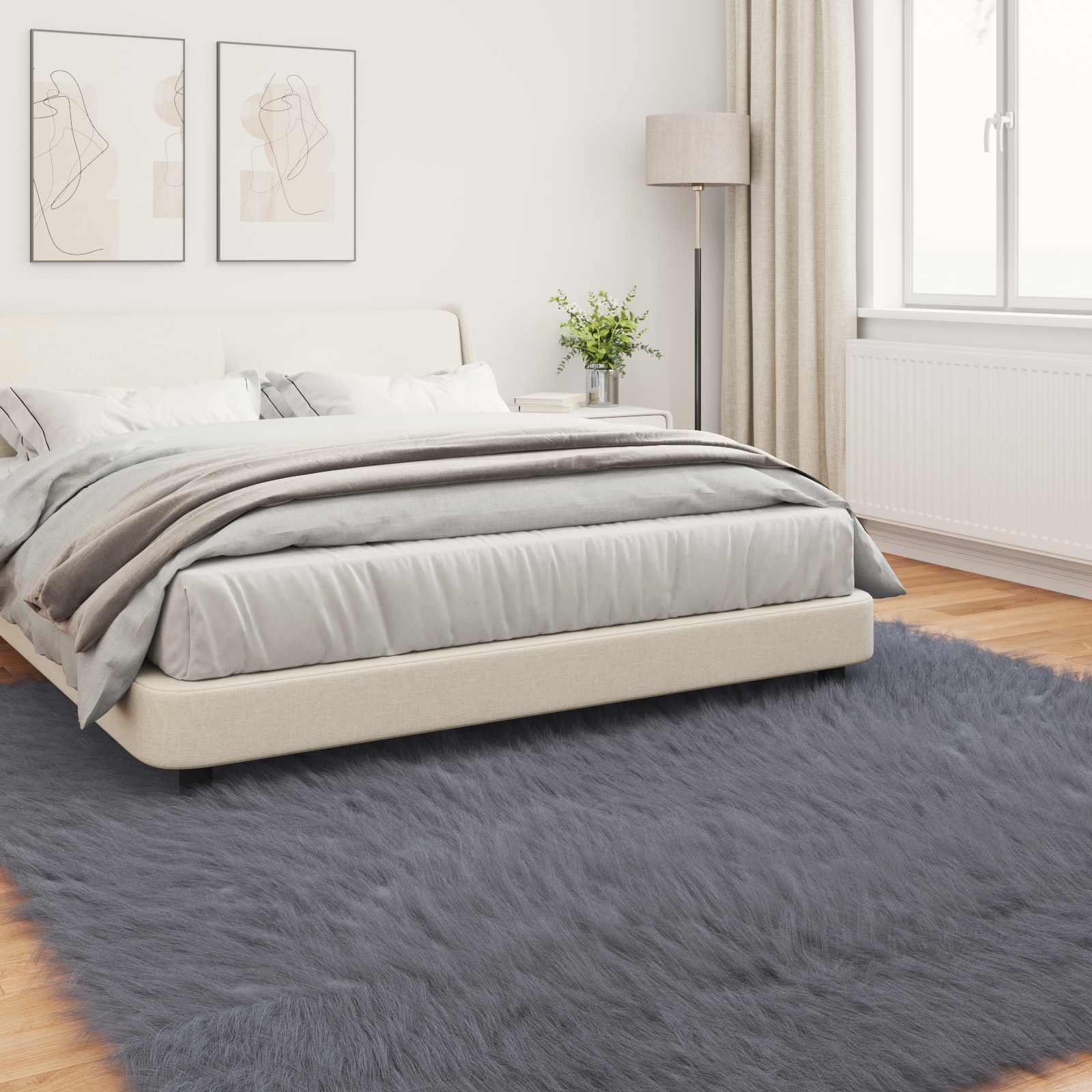 Tapijt van imitatie TAFALLA Antracietkleurig 200 x 200 cm