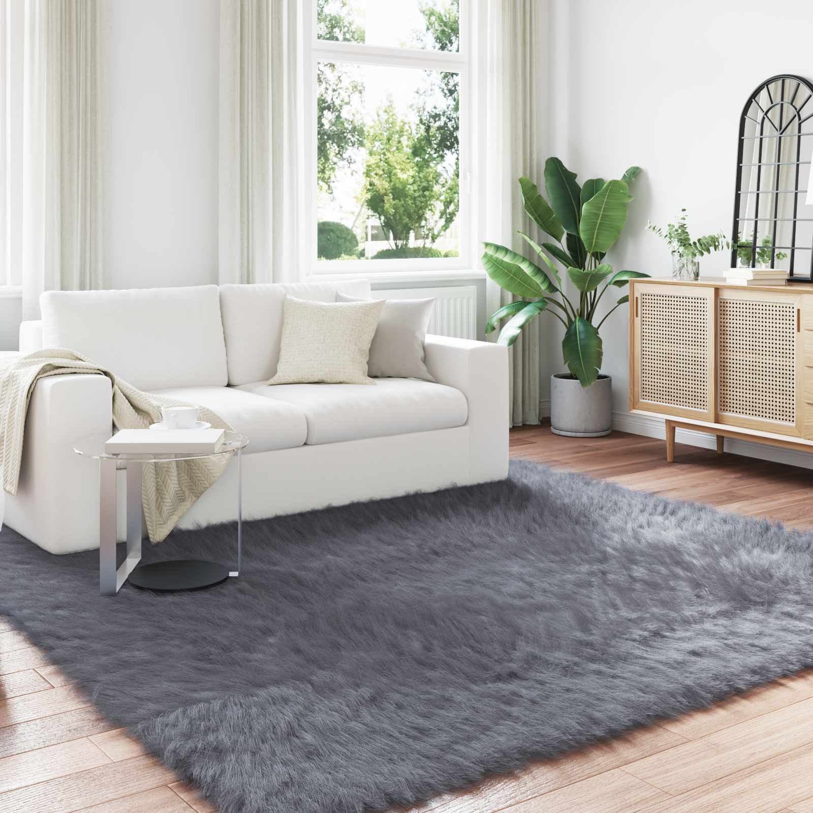 Tapijt van imitatie TAFALLA Antracietkleurig 240 x 240 cm