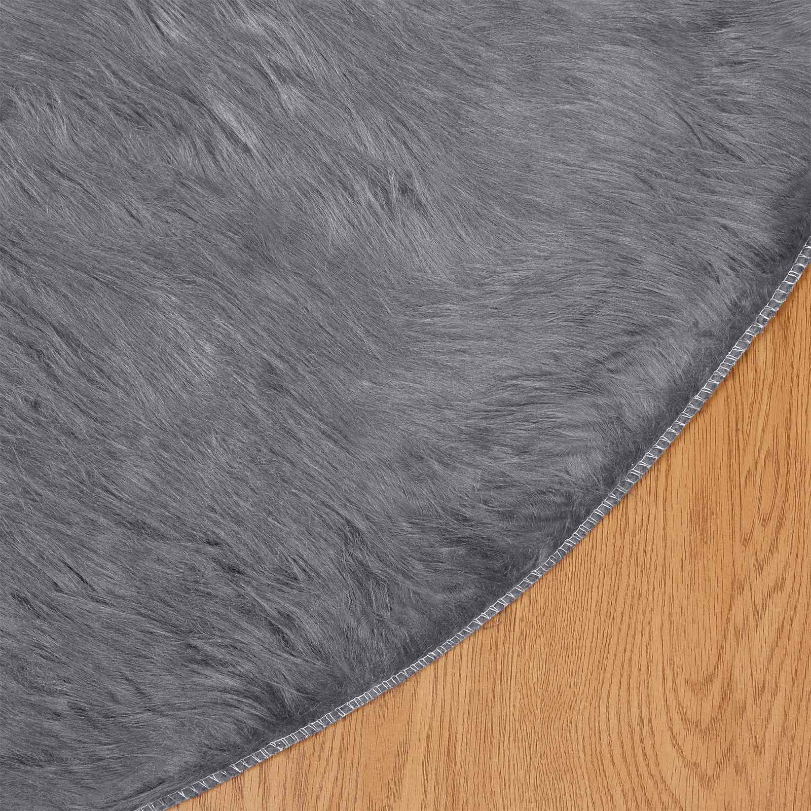 Tapijt van imitatie TAFALLA Antracietkleurig Ø 120 cm Polyester