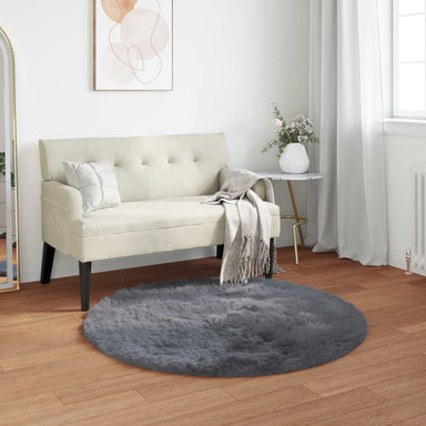 Tapijt van imitatie TAFALLA Antracietkleurig Ø 120 cm Polyester
