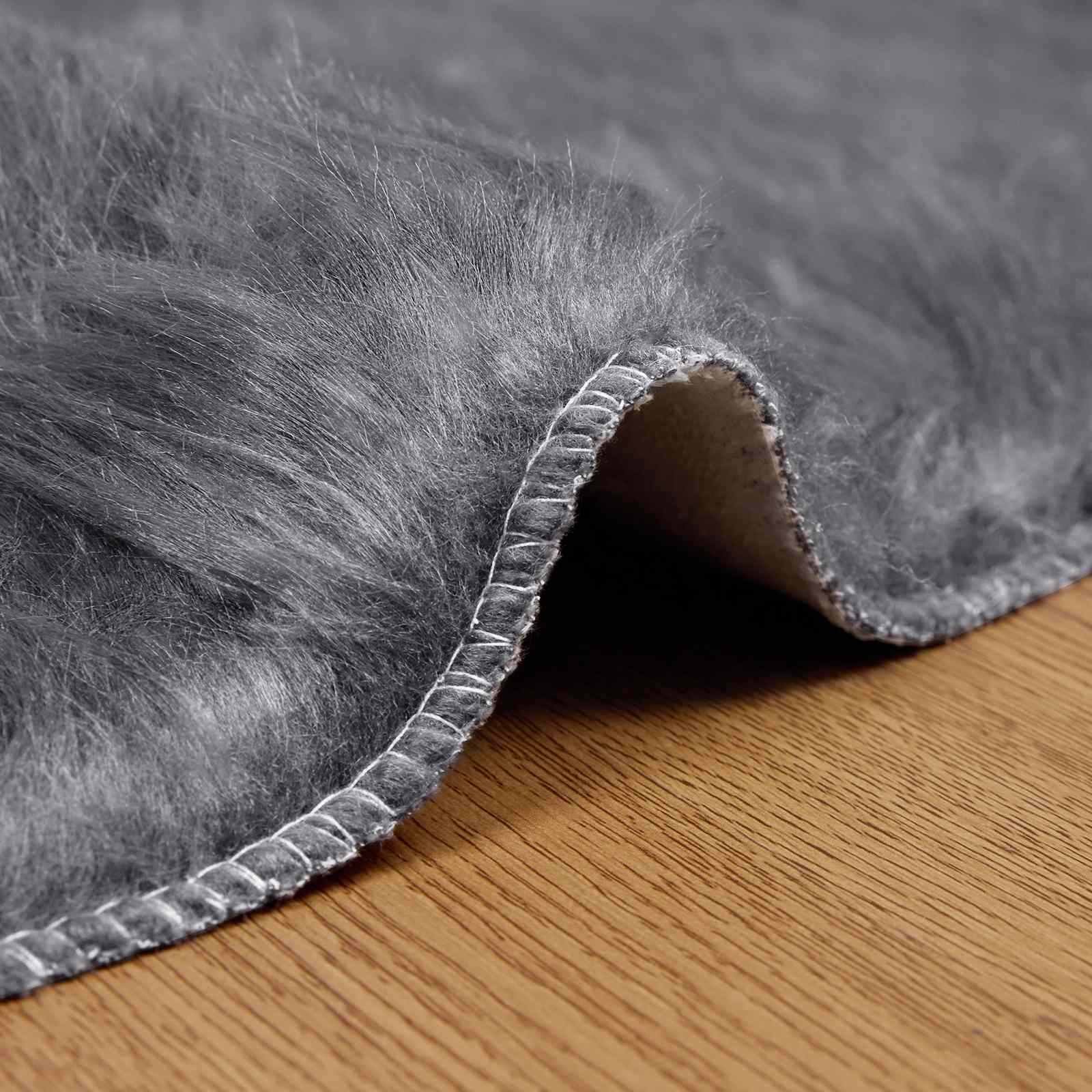 Tapijt van imitatie TAFALLA Antracietkleurig Ø 200 cm Polyester