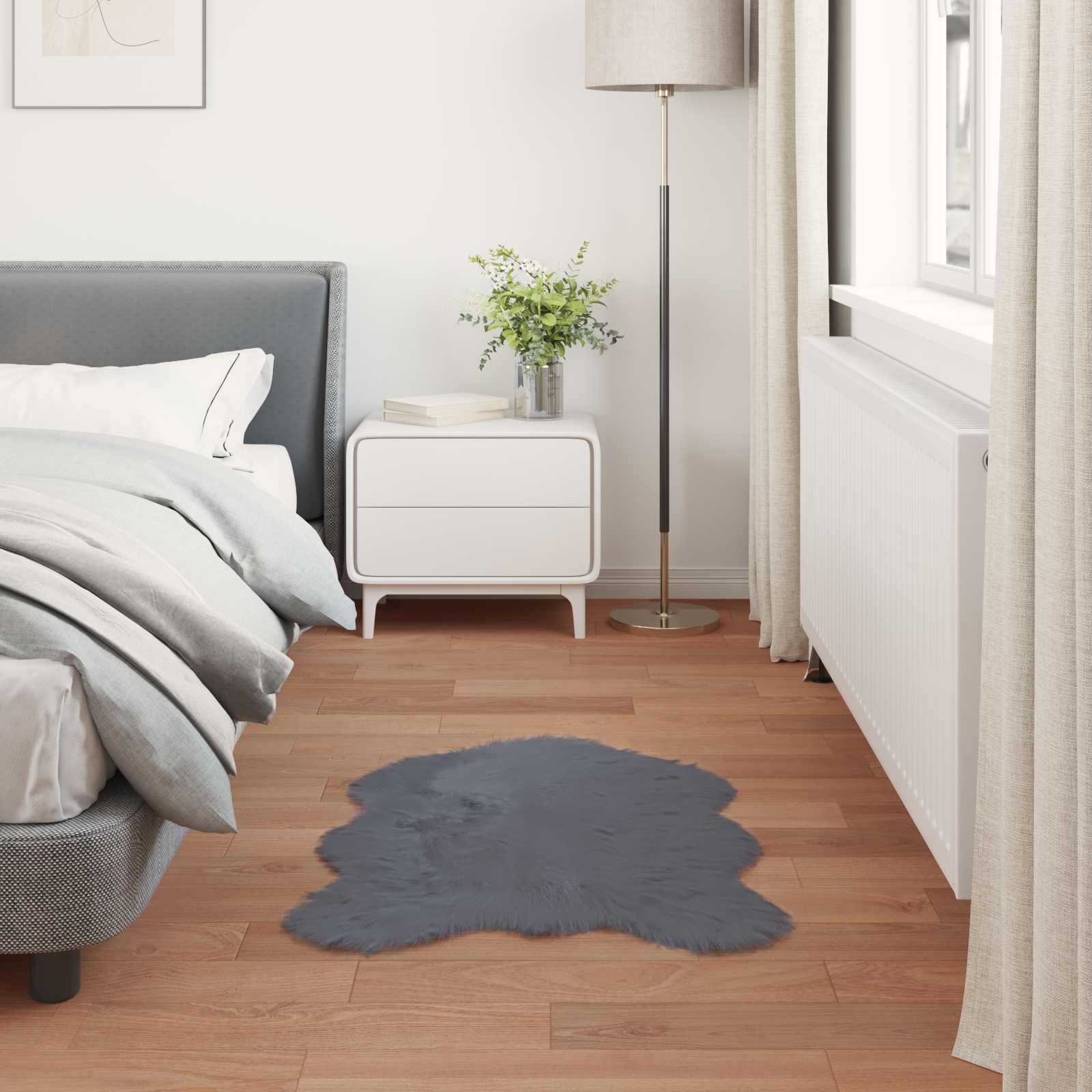 Tapijt van imitatie TAFALLA Antracietkleurig 60 x 90 cm
