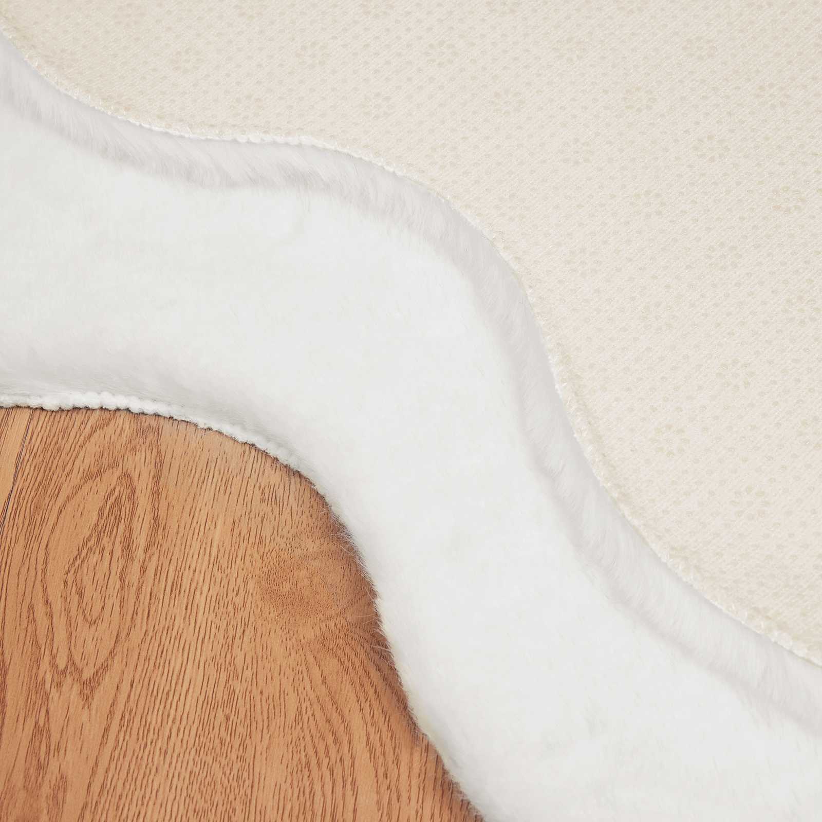 Antislip vloerkleed van imitatie konijnenbont OLITE Wit