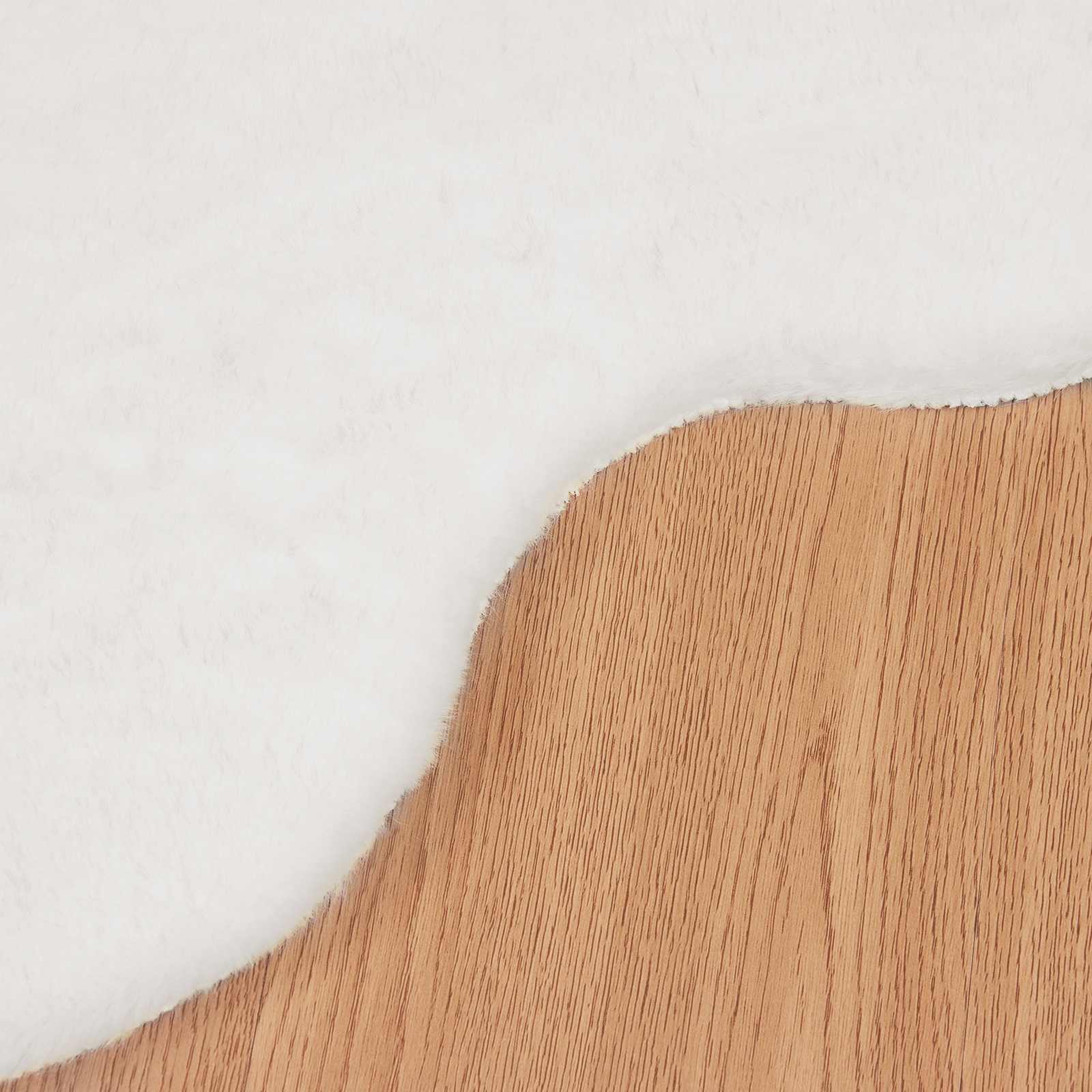 Antislip vloerkleed van imitatie konijnenbont OLITE Wit