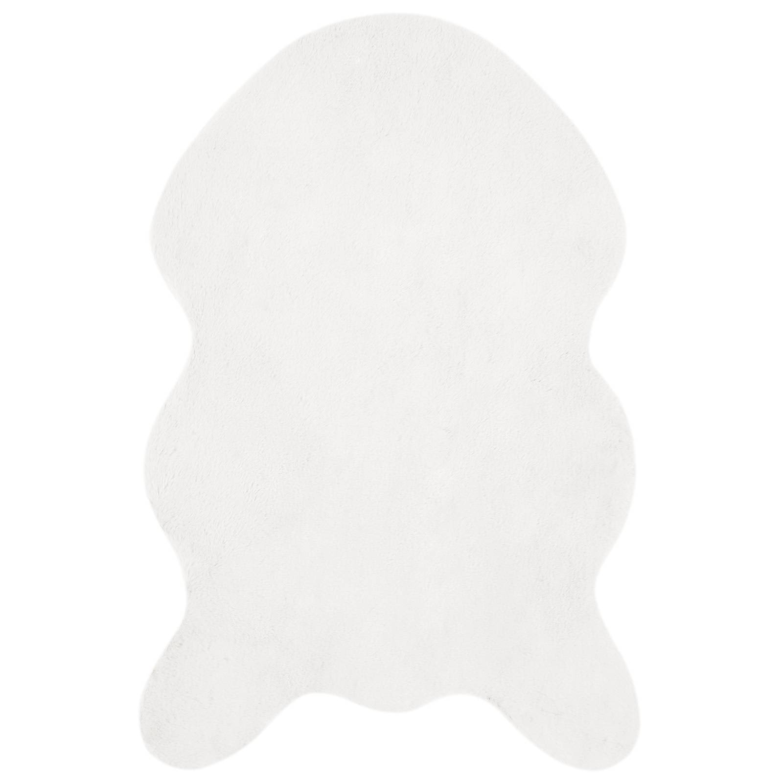 Antislip vloerkleed van imitatie konijnenbont OLITE Wit