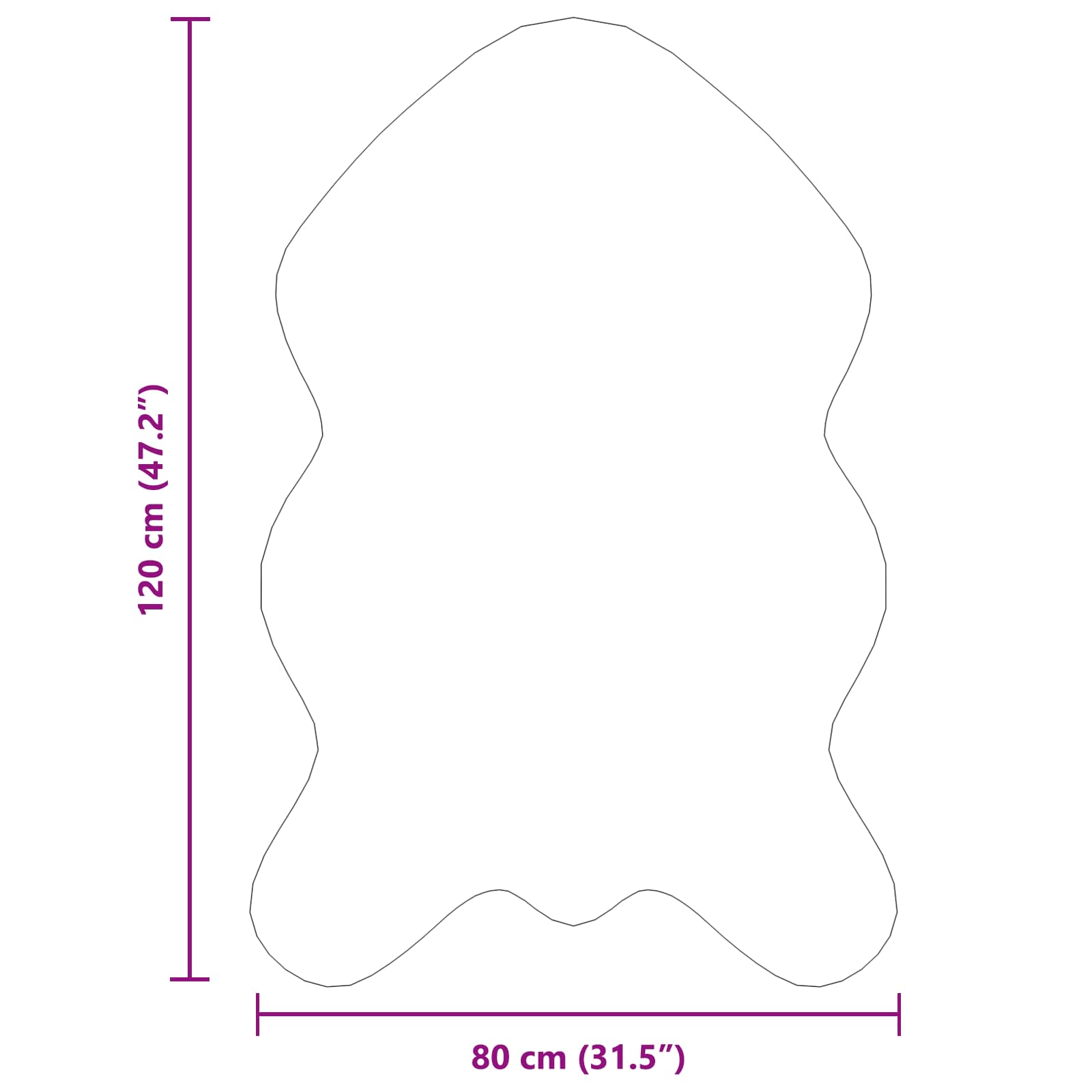 Antislip vloerkleed van imitatie konijnenbont OLITE Wit