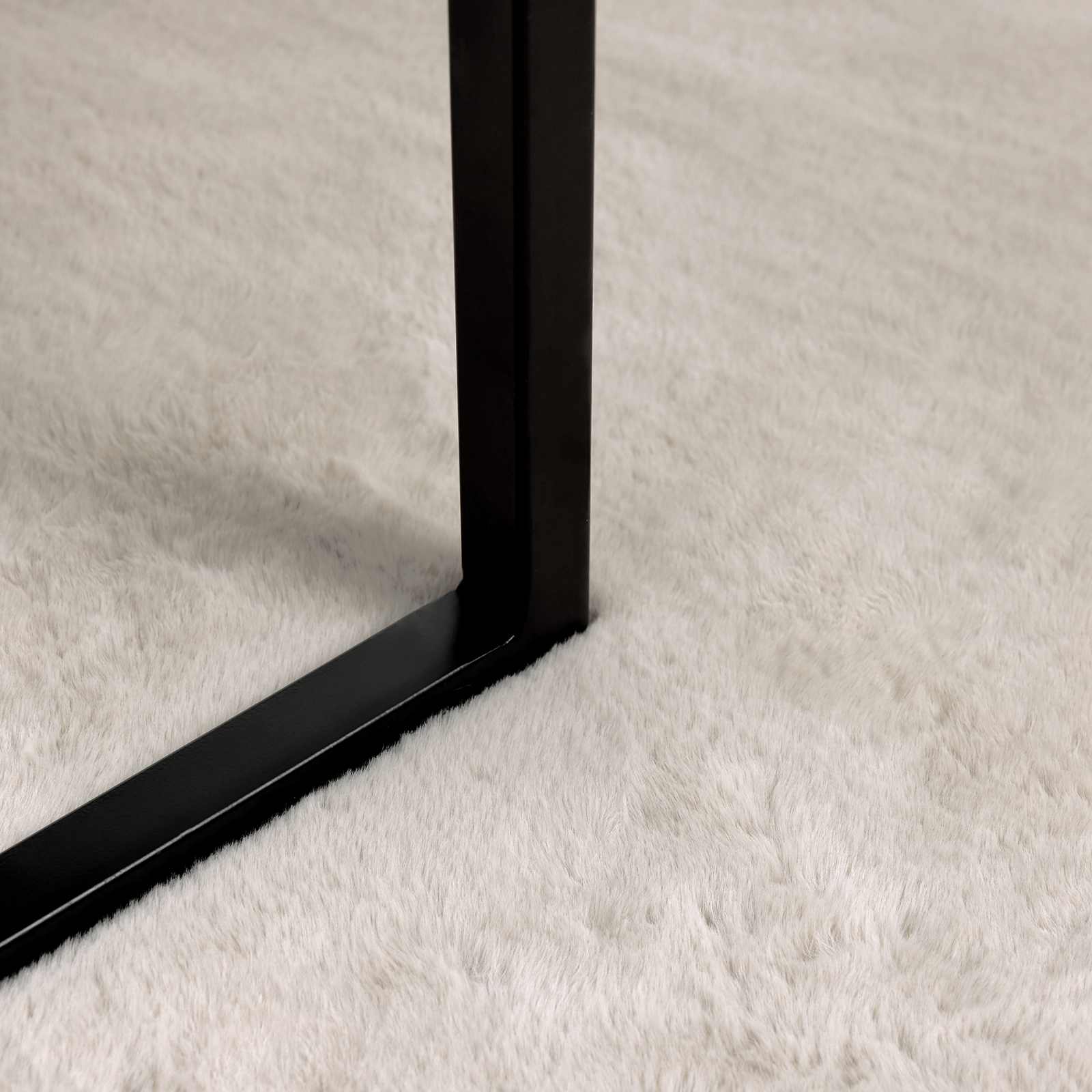 Antislip vloerkleed van imitatie konijnenbont OLITE Beige