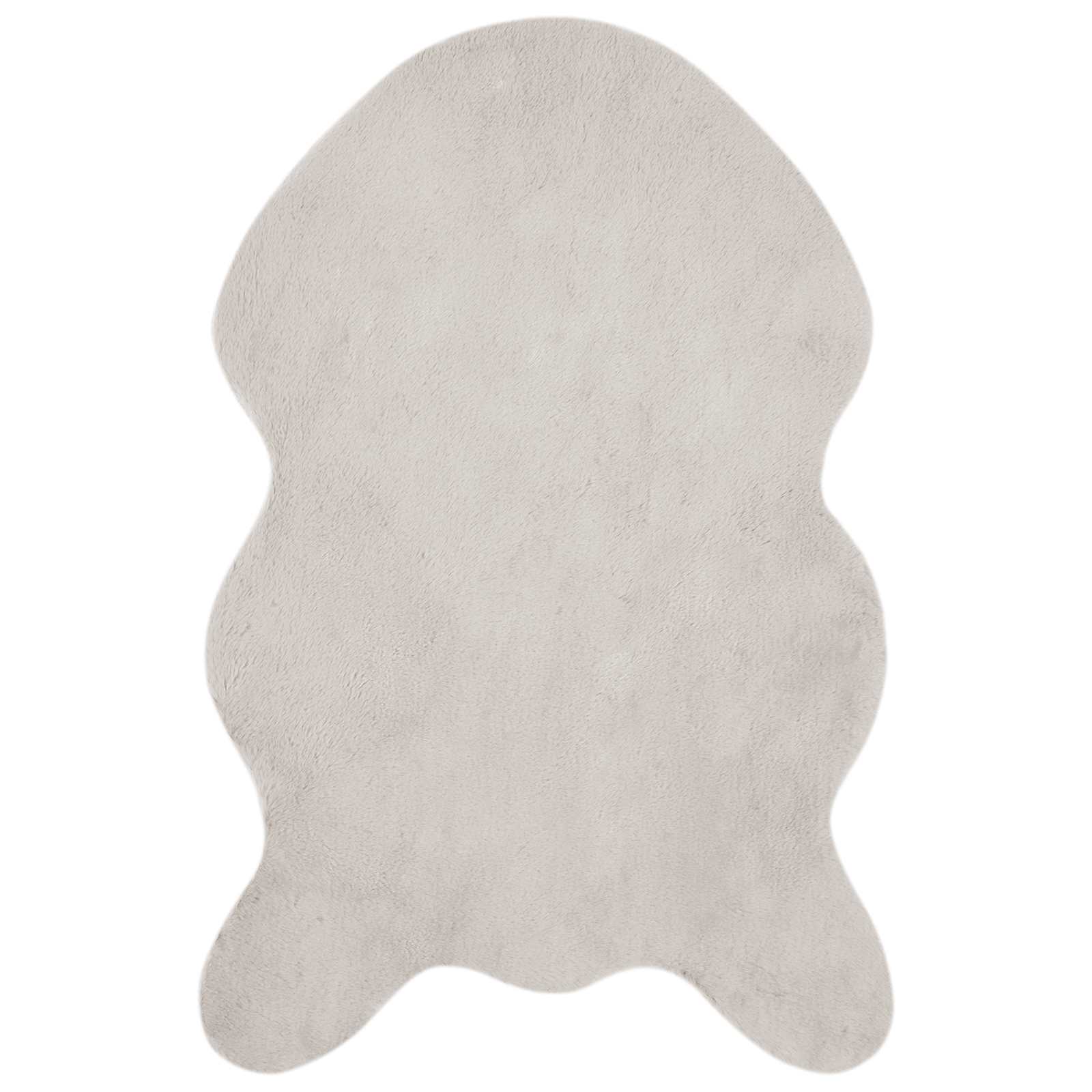 Antislip vloerkleed van imitatie konijnenbont OLITE Beige