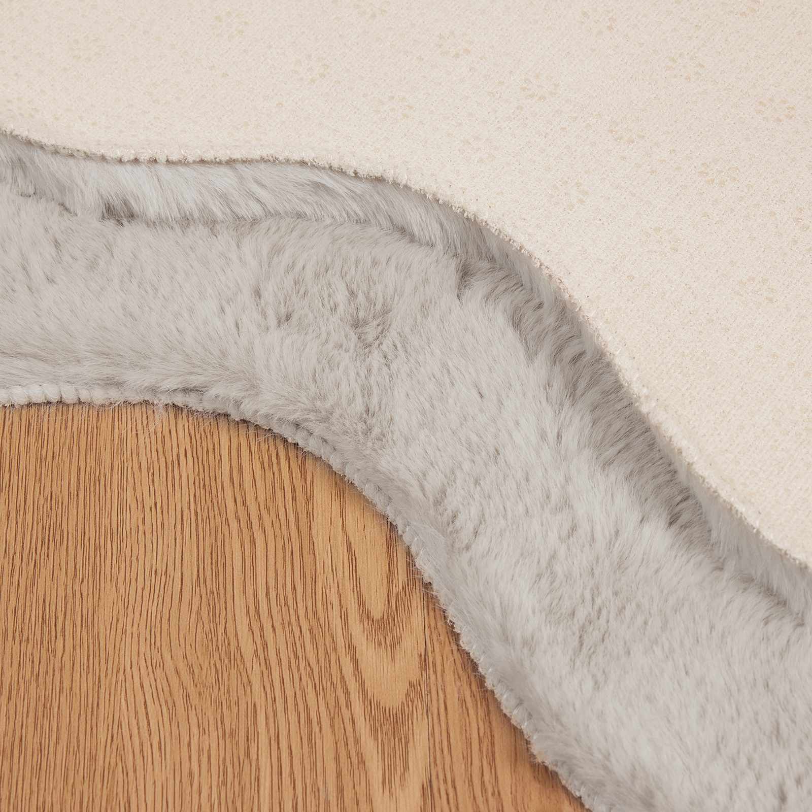 Antislip vloerkleed van imitatie konijnenbont OLITE Beige