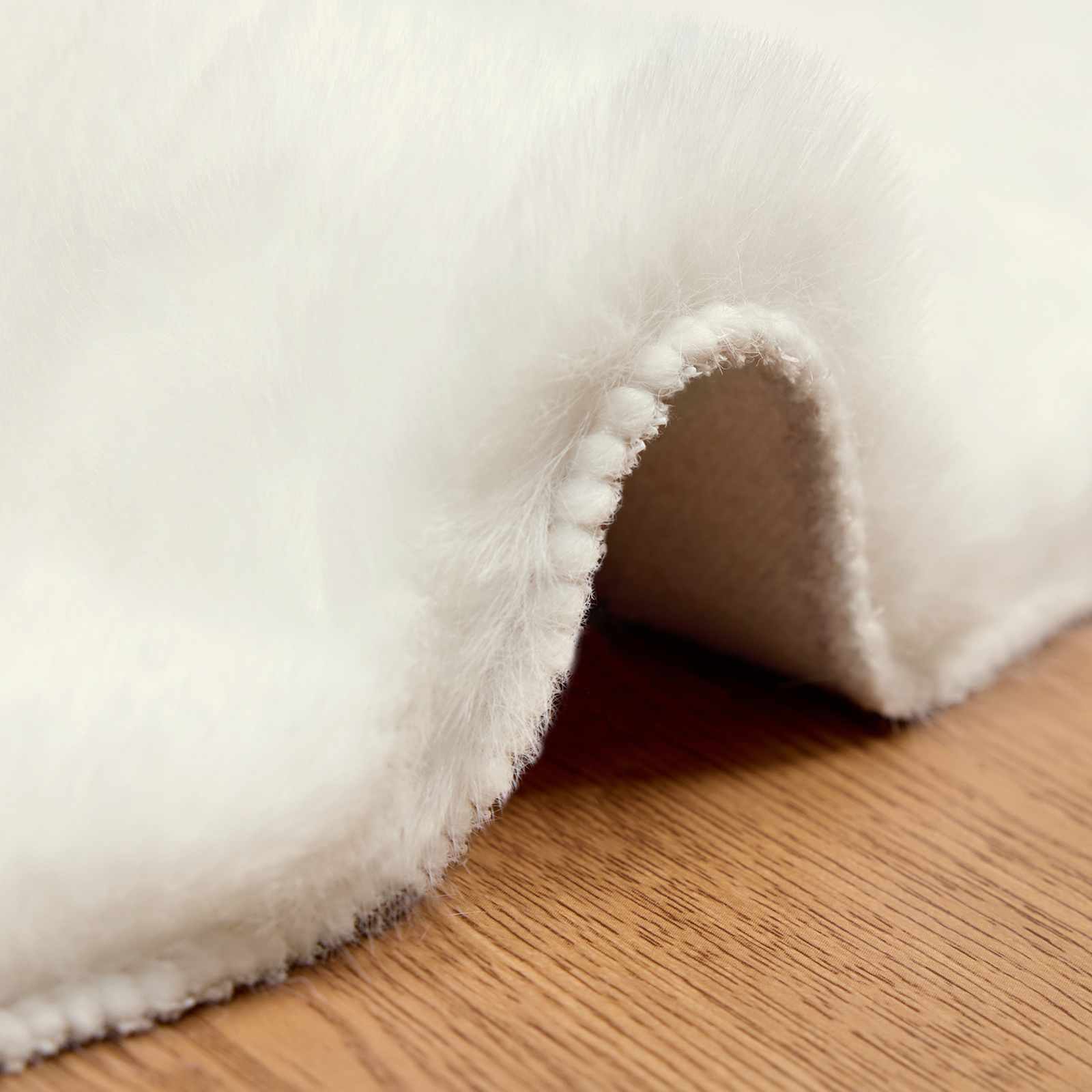 Antislip vloerkleed van imitatie konijnenbont OLITE Ø 80 cm