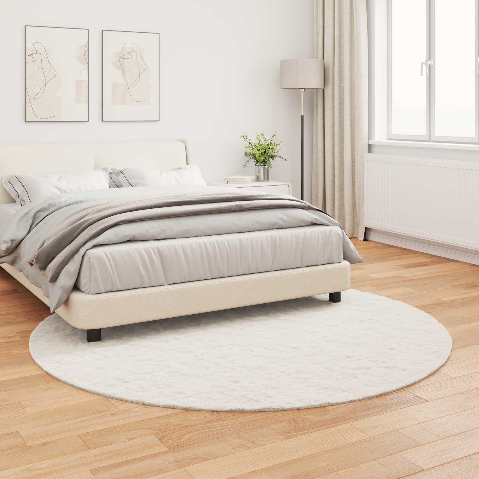 Antislip vloerkleed van imitatie konijnenbont OLITE Ø 200 cm