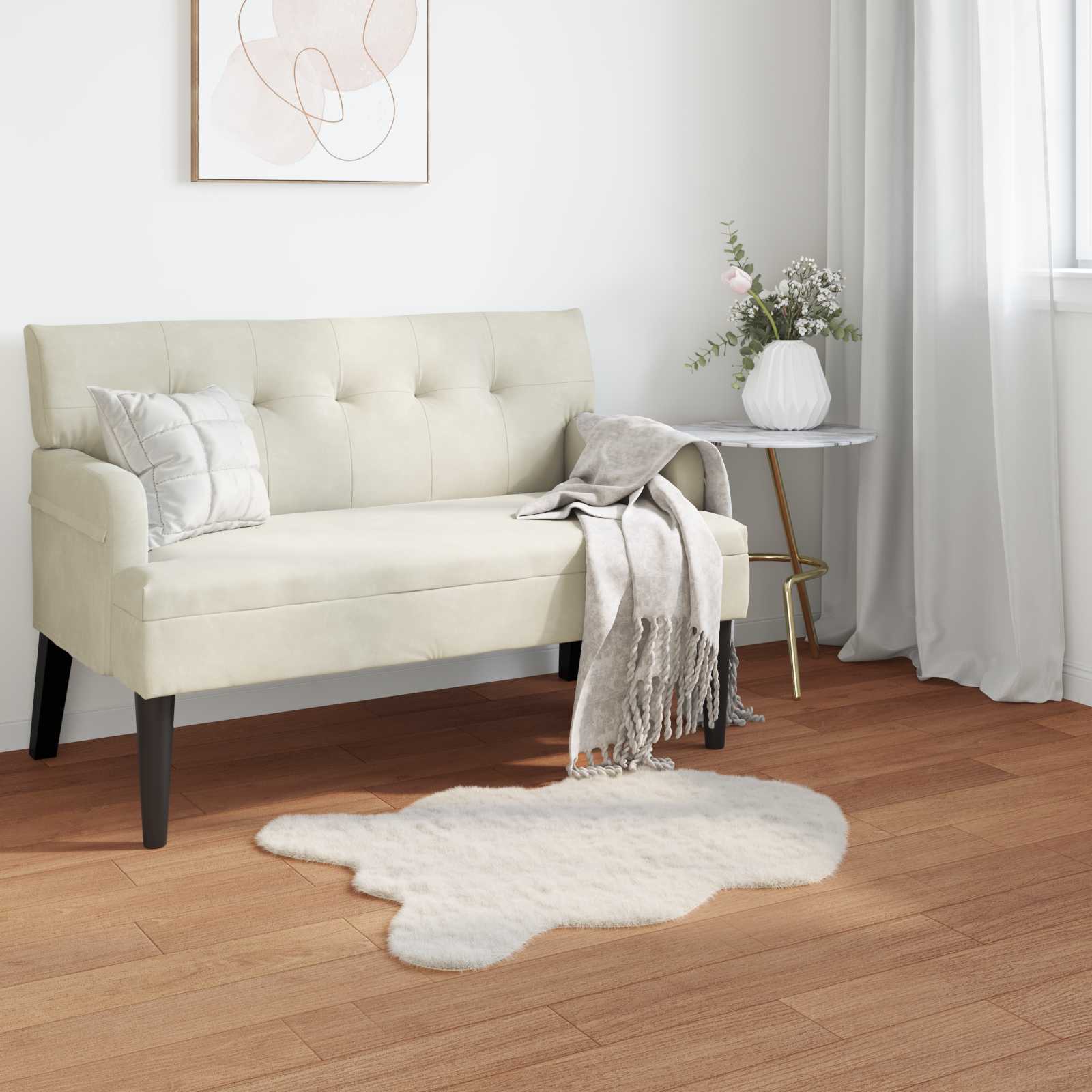 Antislip vloerkleed van imitatie konijnenbont OLITE 60 x 90 cm