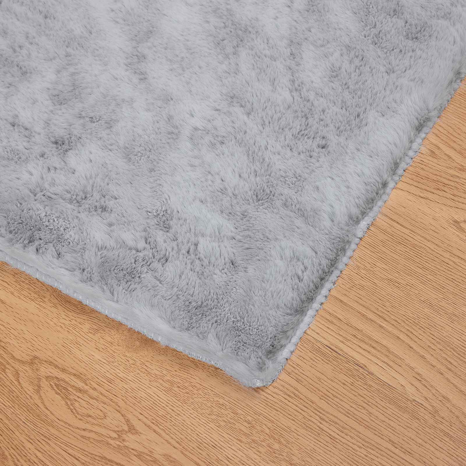 Antislip vloerkleed van imitatie konijnenbont OLITE Grijs