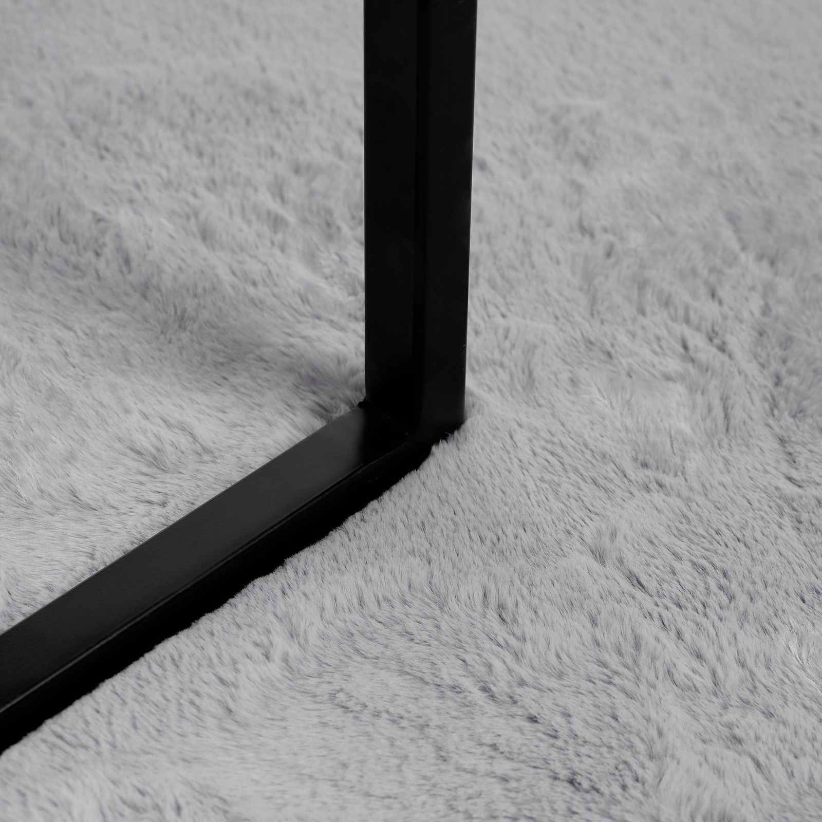 Antislip vloerkleed van imitatie konijnenbont OLITE Grijs