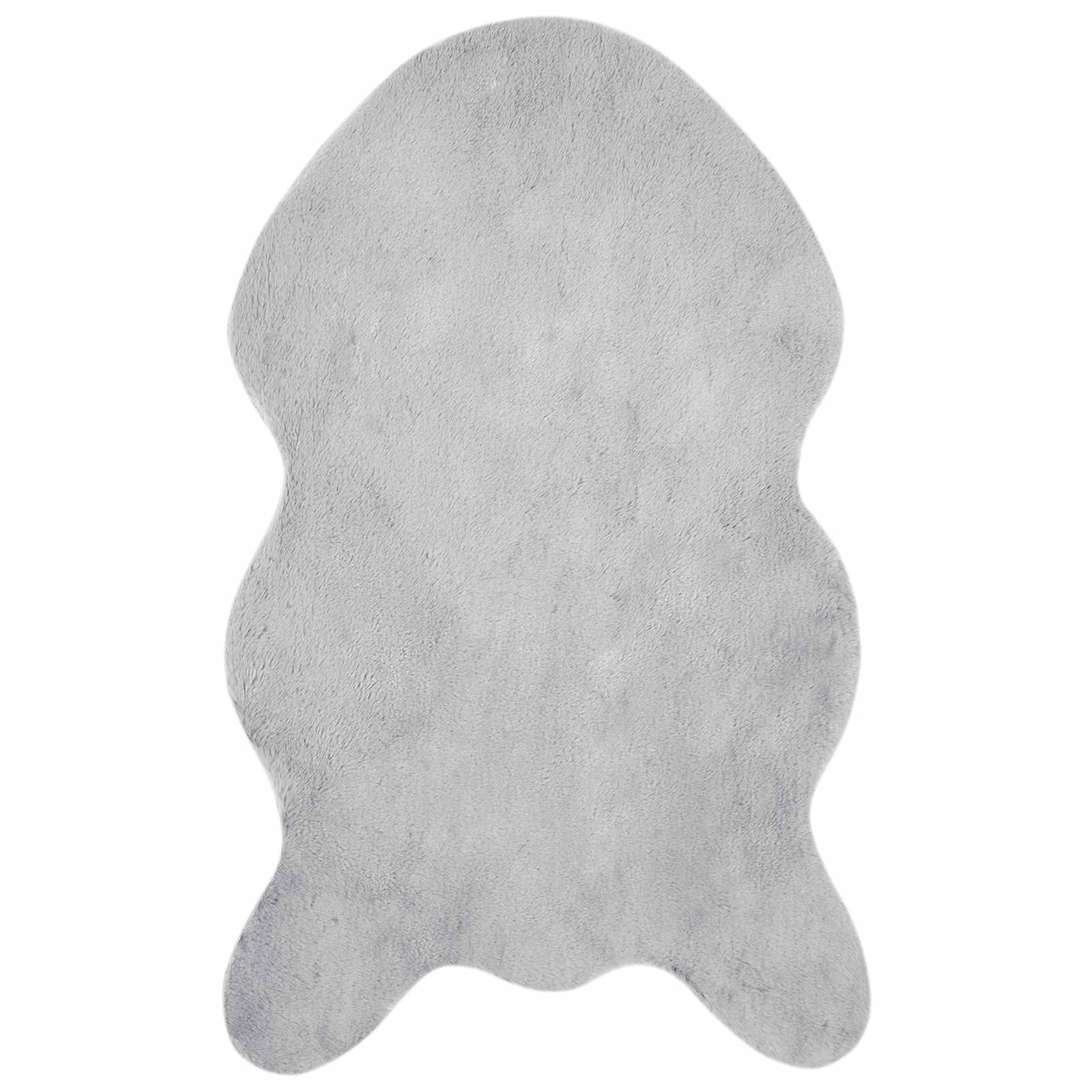 Antislip vloerkleed van imitatie konijnenbont OLITE Grijs