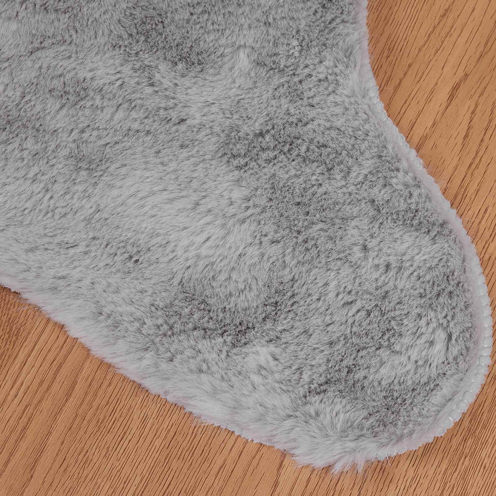 Antislip vloerkleed van imitatie konijnenbont OLITE Grijs
