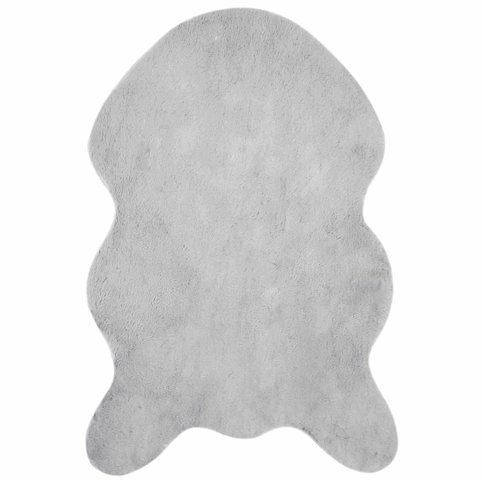Antislip vloerkleed van imitatie konijnenbont OLITE Grijs