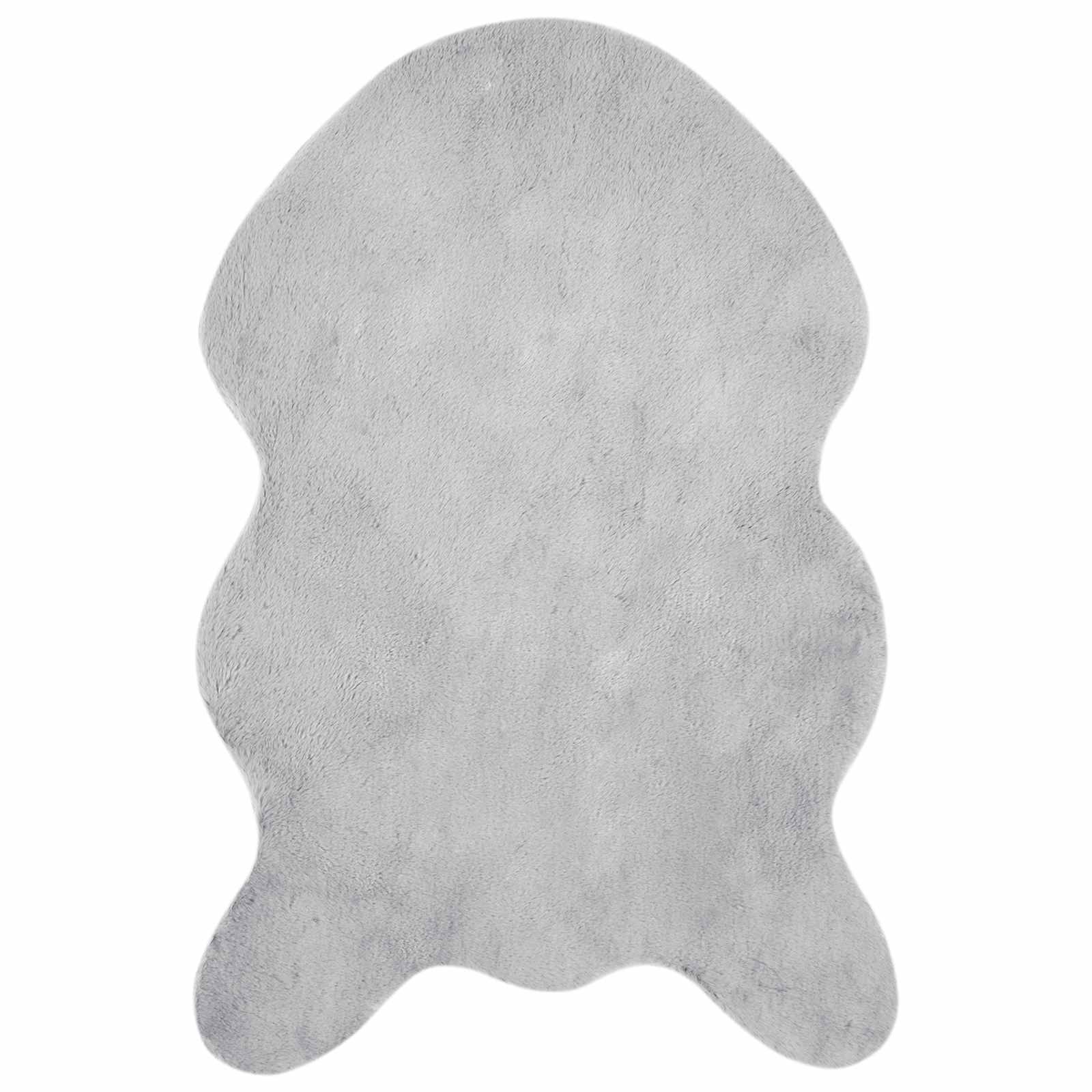 Antislip vloerkleed van imitatie konijnenbont OLITE Grijs